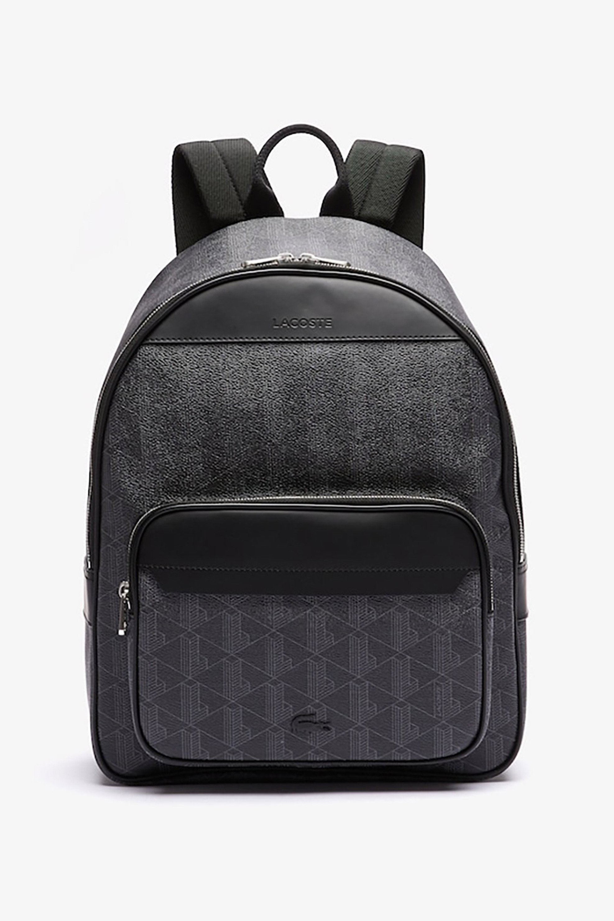 Lacoste ανδρικό backpack με all-over print το μονόγραμμα του λογότυπου και θήκη υπολογιστή - NH3649LX Ανθρακί
