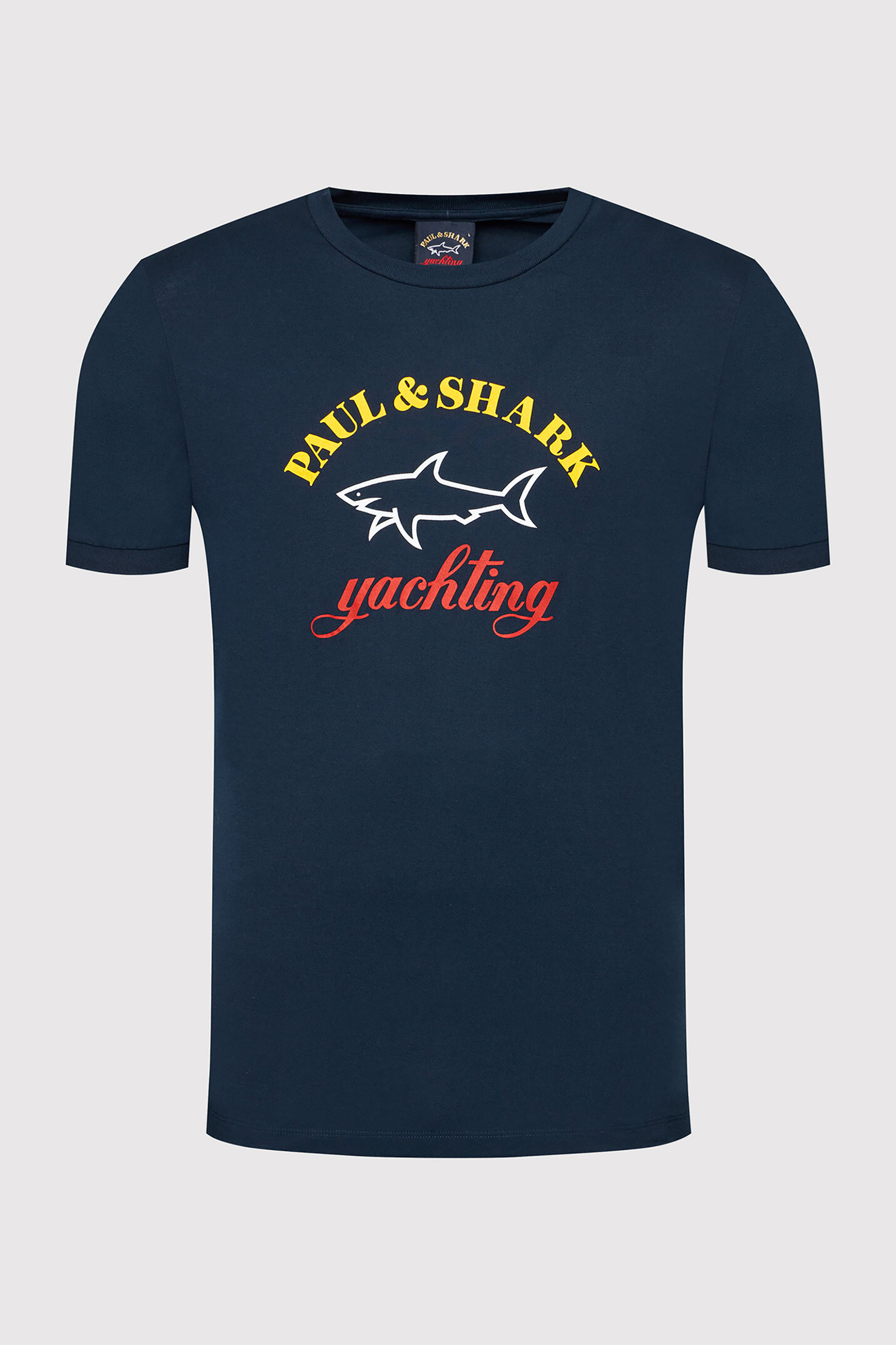 Paul&Shark ανδρικό T-shirt με logo print Regular Fit - C0P1006 Μπλε Σκούρο