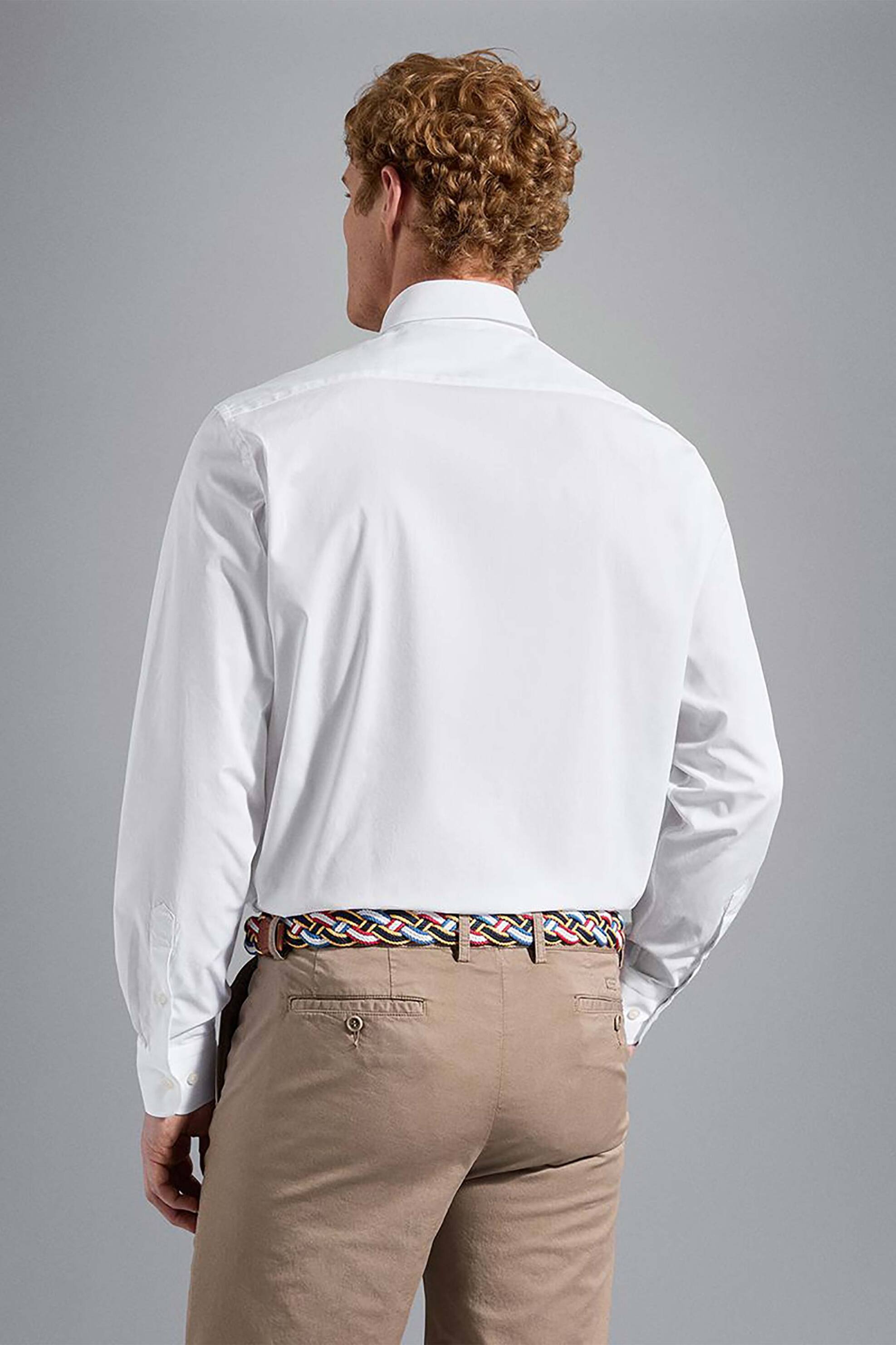 Paul&Shark ανδρικό πουκάμισο μονόχρωμο με απλικέ τσέπη - C0P3001 Λευκό φωτογραφία