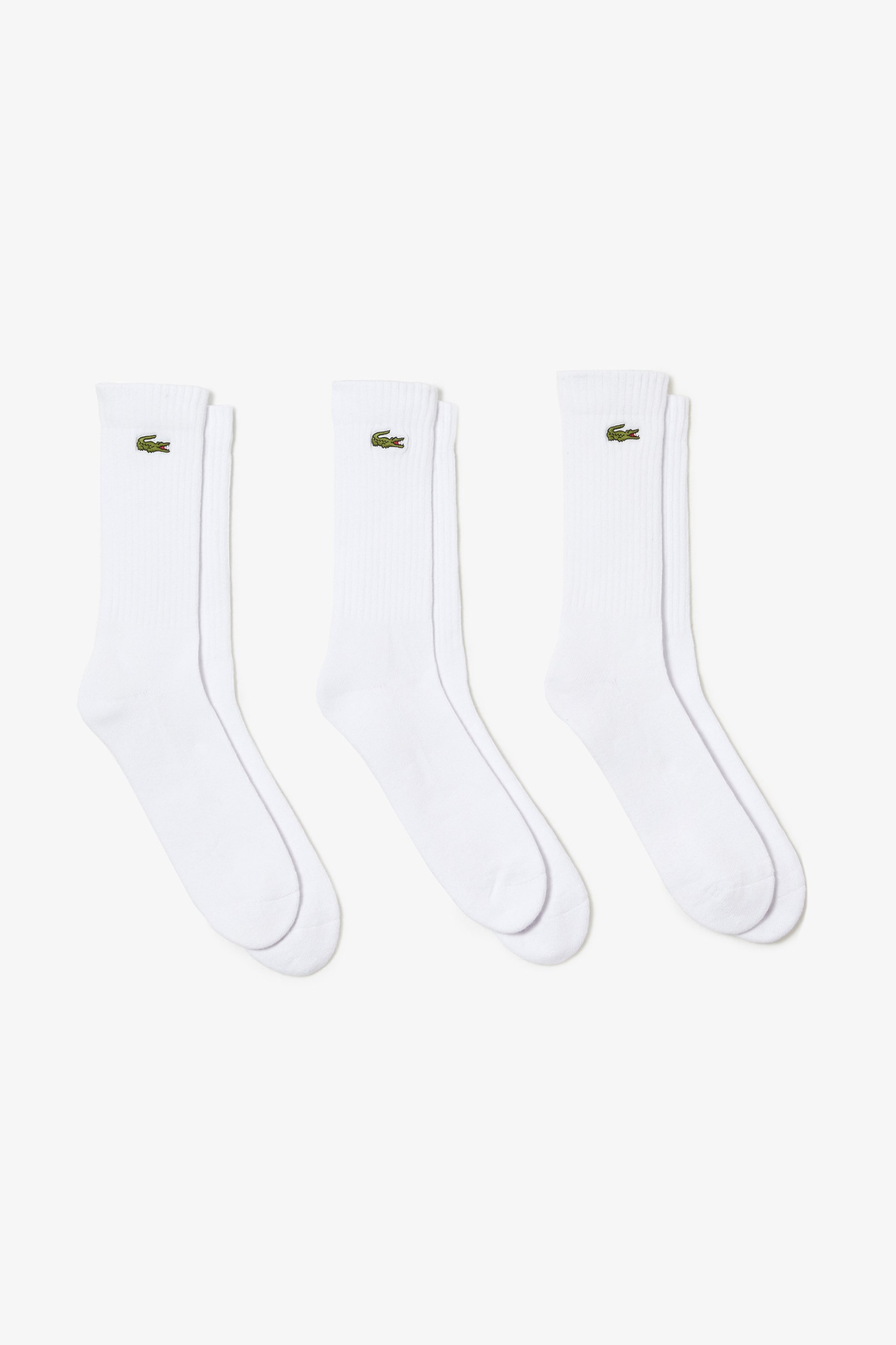 LACOSTE Lacoste unisex κάλτσες με κεντημένο λογότυπο ribbed (3 τεμάχια) - RA4182 Λευκό