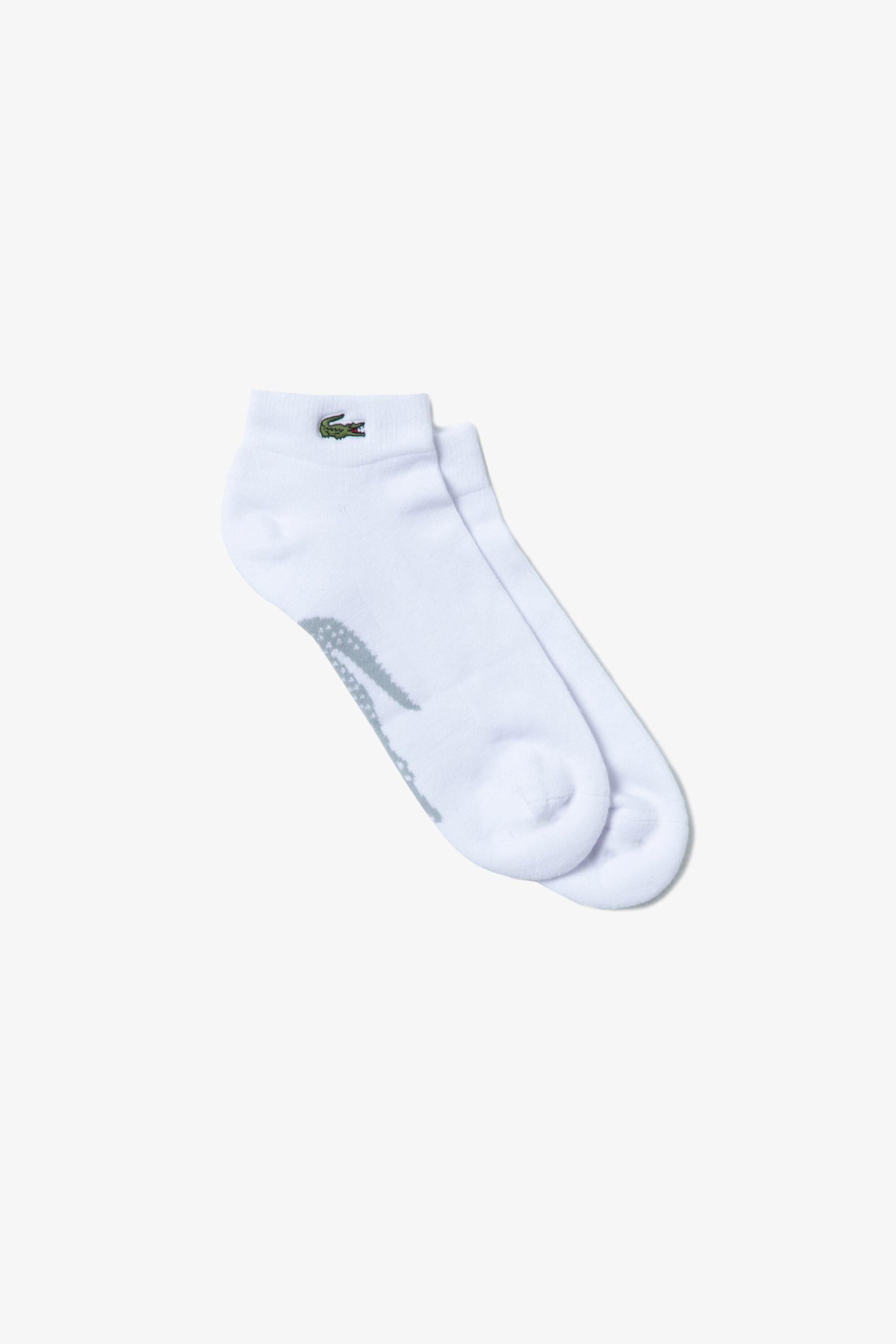 Lacoste ανδρικές κάλτσες μονόχρωμες με κεντημένο λογότυπο και jacquard contrast print - RA4188 Λευκό