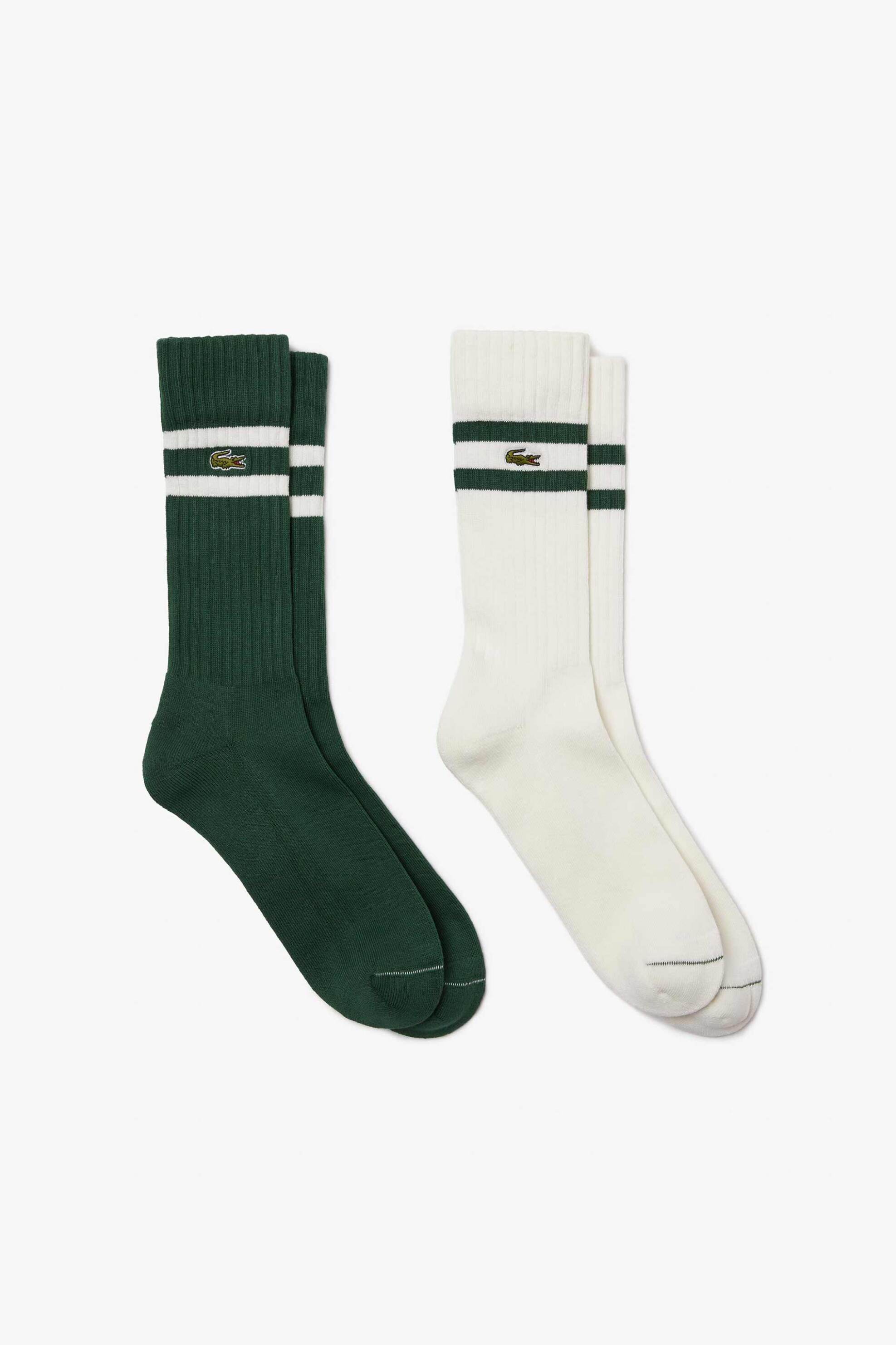 Lacoste σετ unisex κάλτσες με contrast ρίγες και rib υφή (2 τεμάχια) - RA6842 Πράσινο
