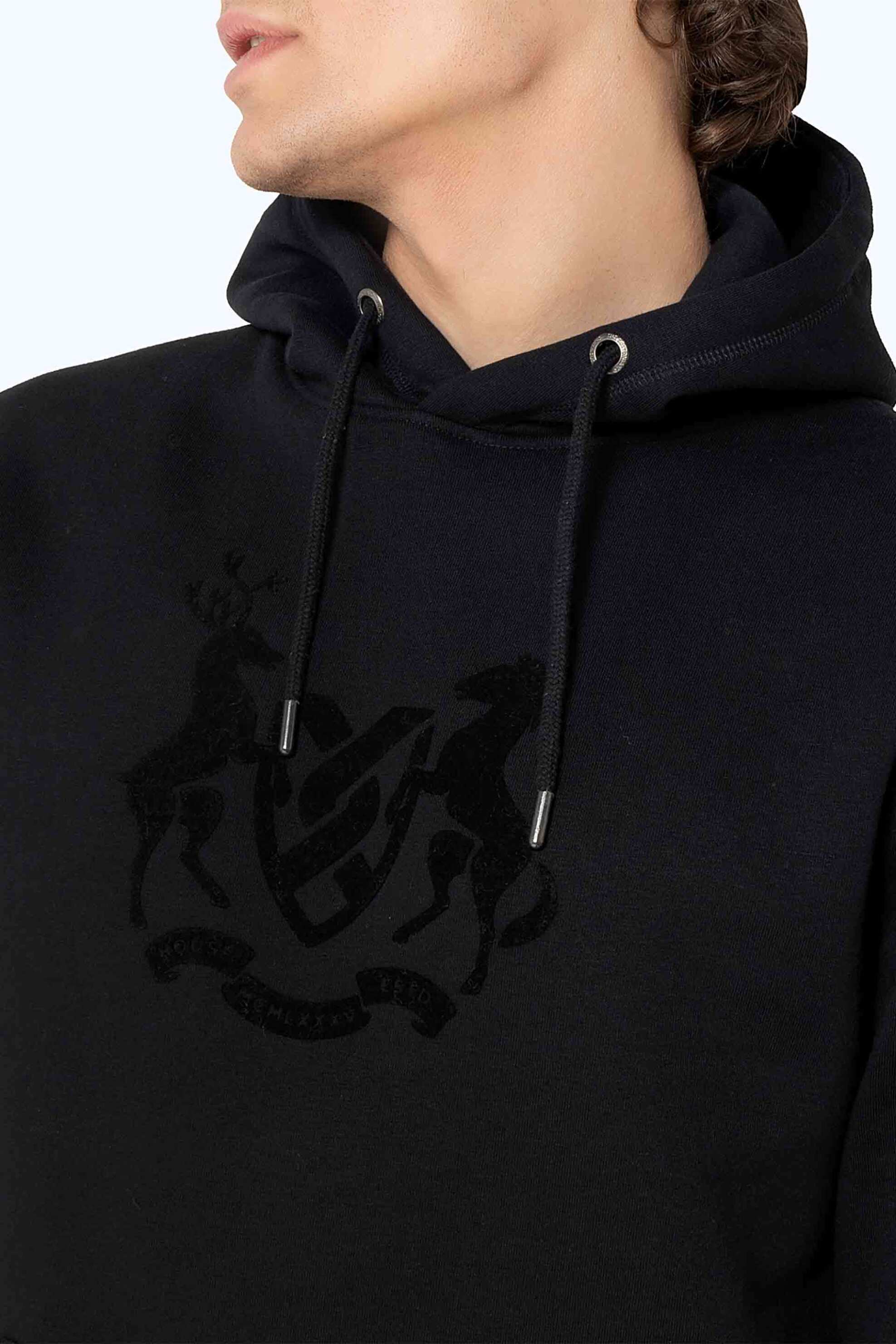 The Bostonians ανδρική μπλούζα φούτερ με κουκούλα και logo graphic print Regular Fit - RO1001 Μαύρο φωτογραφία