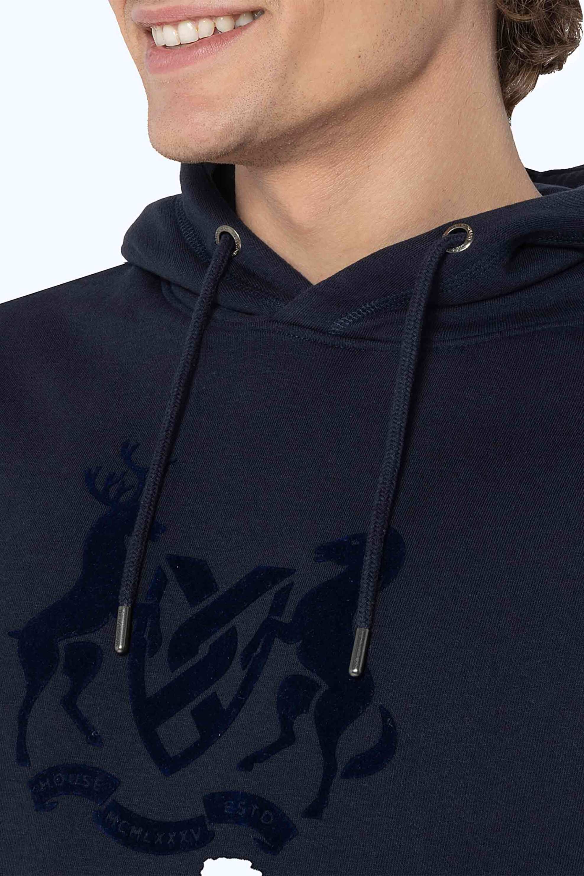 The Bostonians ανδρική μπλούζα φούτερ με κουκούλα και logo graphic print Regular Fit - RO1001 Μπλε Σκούρο φωτογραφία