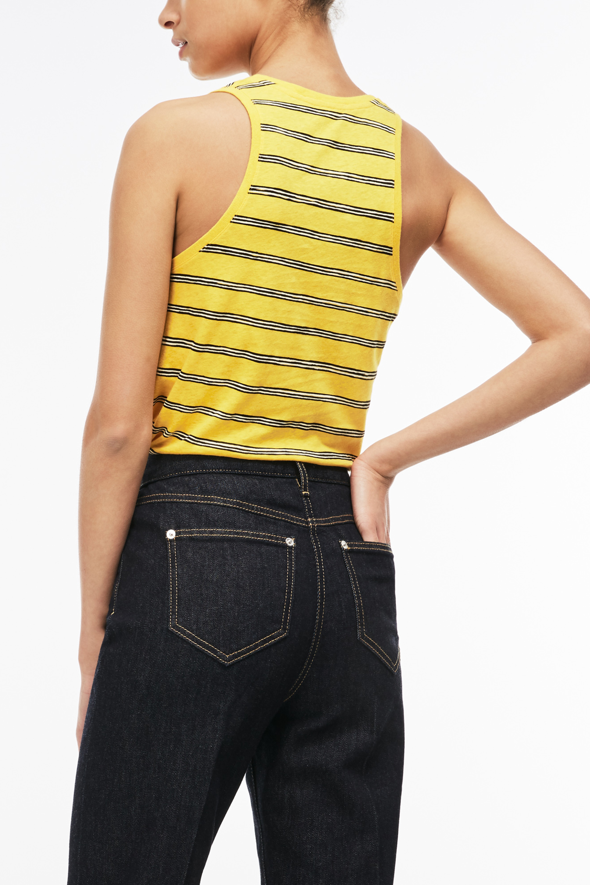 Γυναικείο τοπ αμάνικο με ρίγες Spring Bloom S/S 2018 Collection Lacoste - TF3744 Κίτρινο φωτογραφία