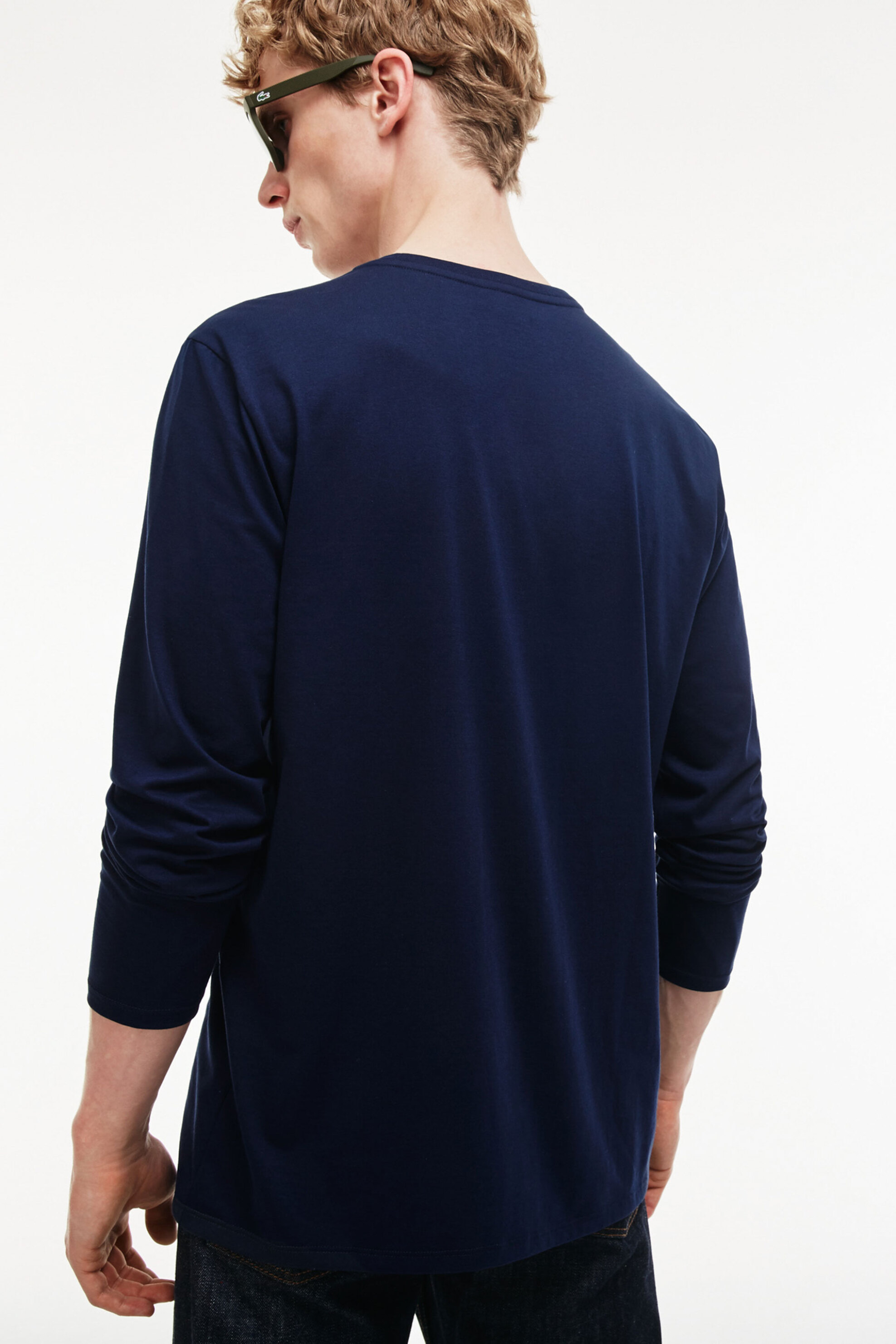 Lacoste ανδρική μακρυμάνικη μπλούζα μονόχρωμη με κεντημένο λογότυπο Regular Fit  - TH6712 Μπλε Σκούρο φωτογραφία