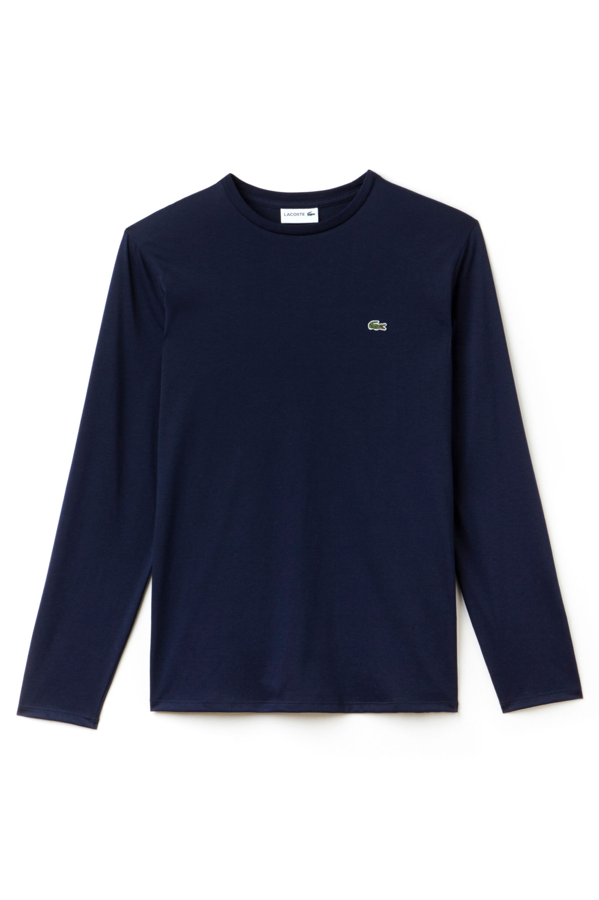 Lacoste ανδρική μακρυμάνικη μπλούζα μονόχρωμη με κεντημένο λογότυπο Regular Fit  - TH6712 Μπλε Σκούρο φωτογραφία