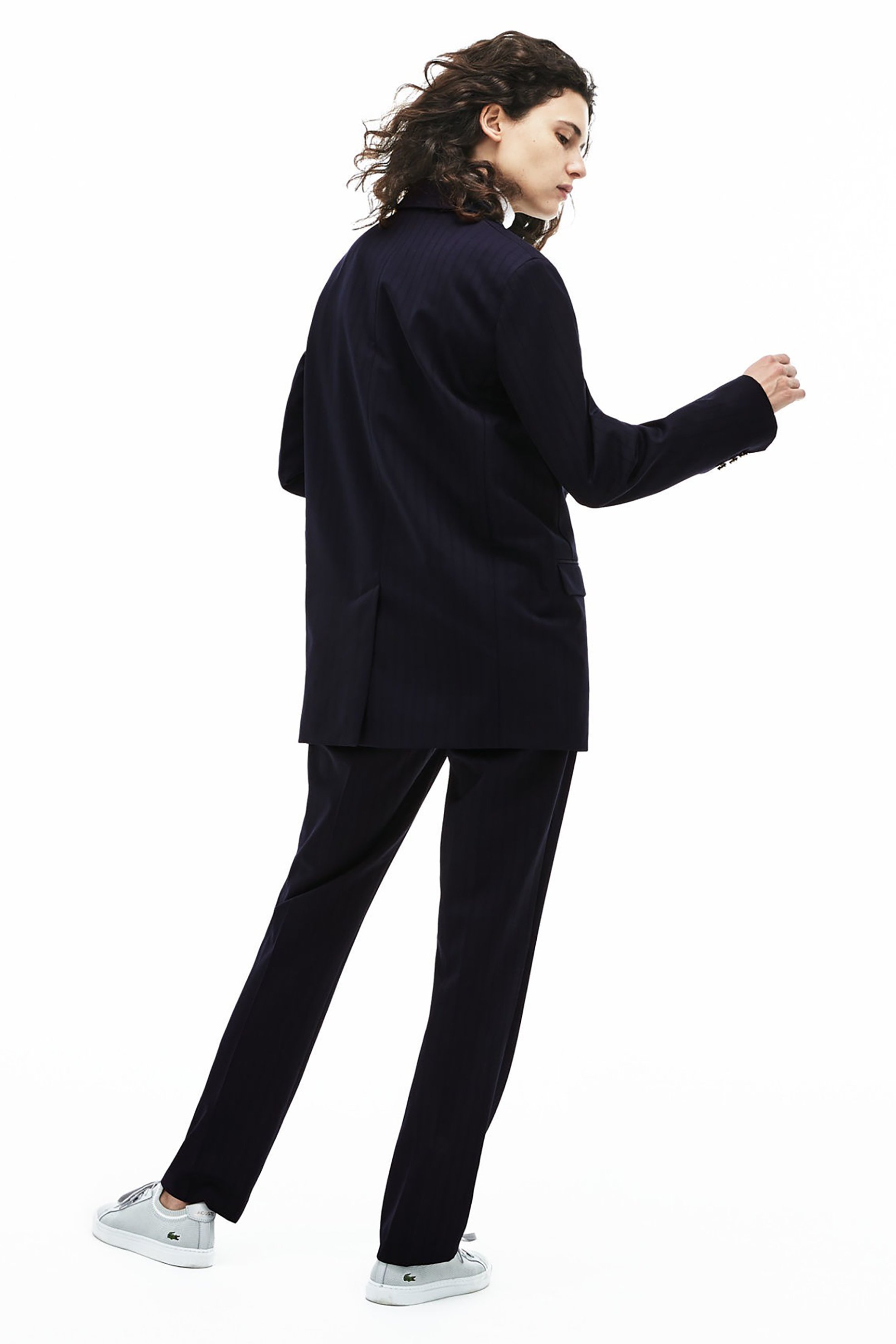 Lacoste γυναικείο σακάκι Oversized Tone-On-Tone Striped - VF4163 Μπλε Σκούρο φωτογραφία