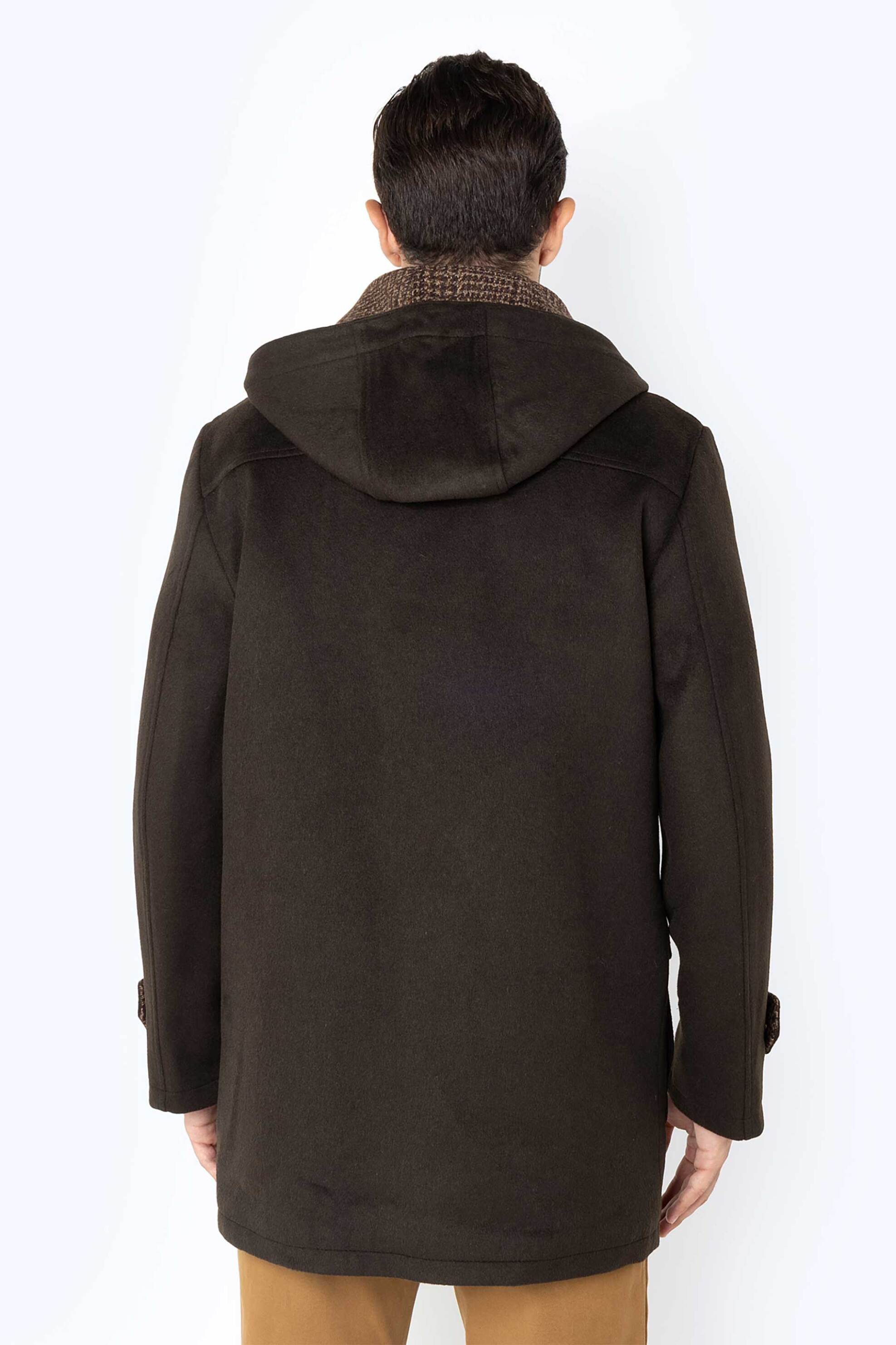 The Bostonians ανδρικό παλτό με κουκούλα Regular Fit - W00190 Χακί φωτογραφία