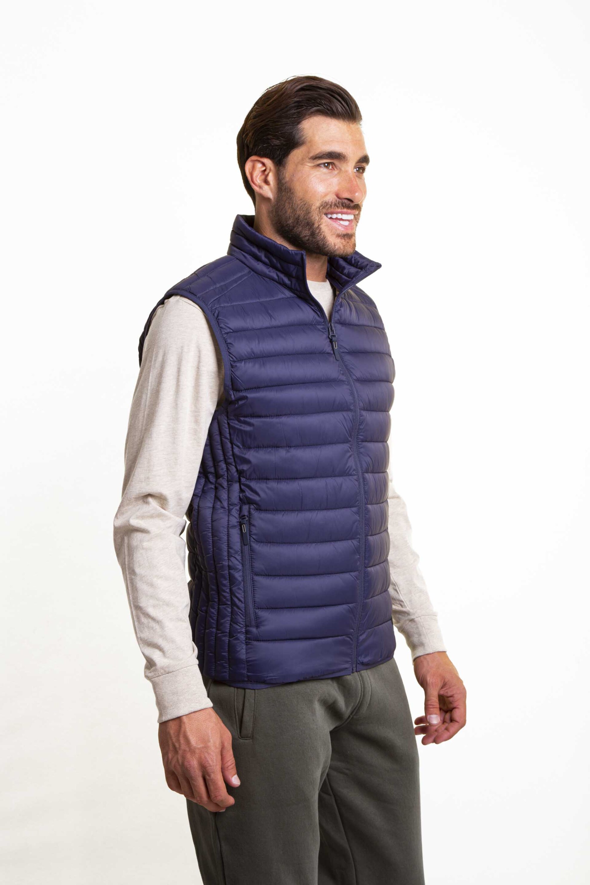 The Bostonians ανδρικό αμάνικο μπουφάν με καπιτονέ σχέδιο και logo patch Regular Fit - W189T649 Μπλε Σκούρο φωτογραφία