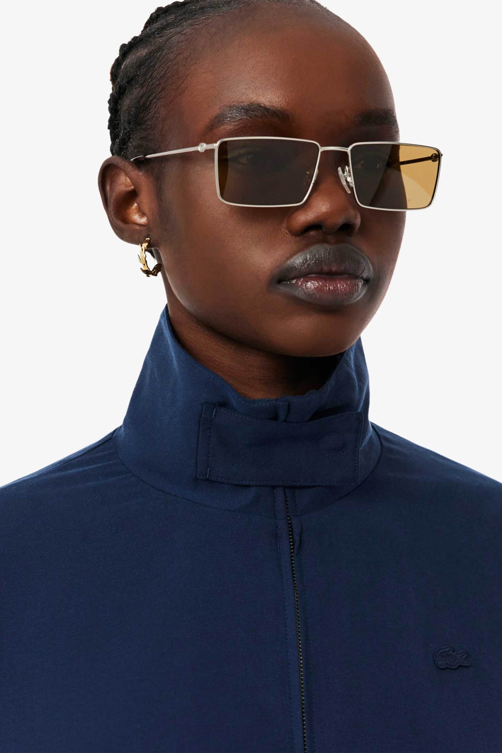 LACOSTE Lacoste γυναικείο μπουφάν με ψηλό λαιμό και λογότυπο Oversized Fit - BF0254 Μπλε Σκούρο - 2