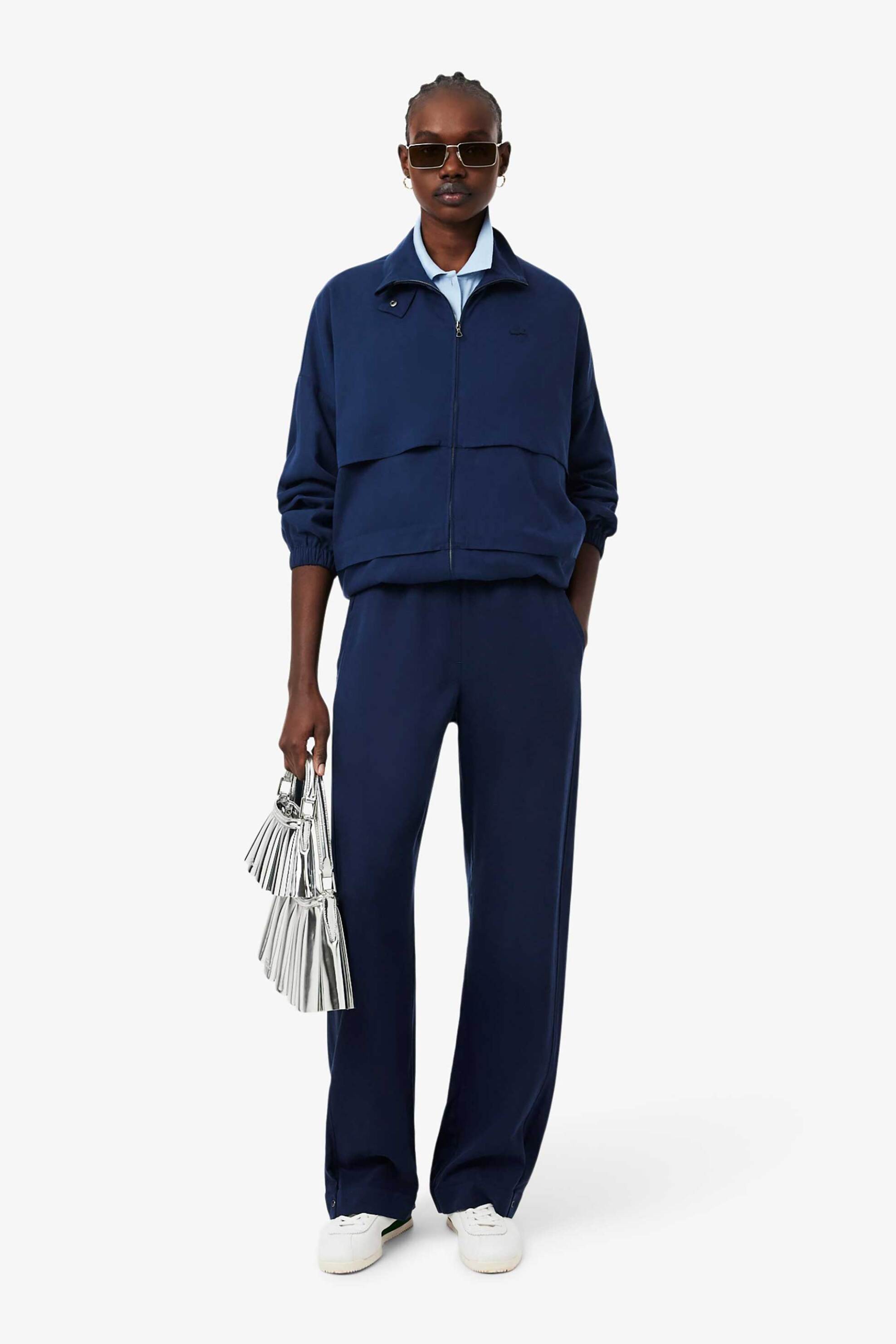 LACOSTE Lacoste γυναικείο μπουφάν με ψηλό λαιμό και λογότυπο Oversized Fit - BF0254 Μπλε Σκούρο - 3