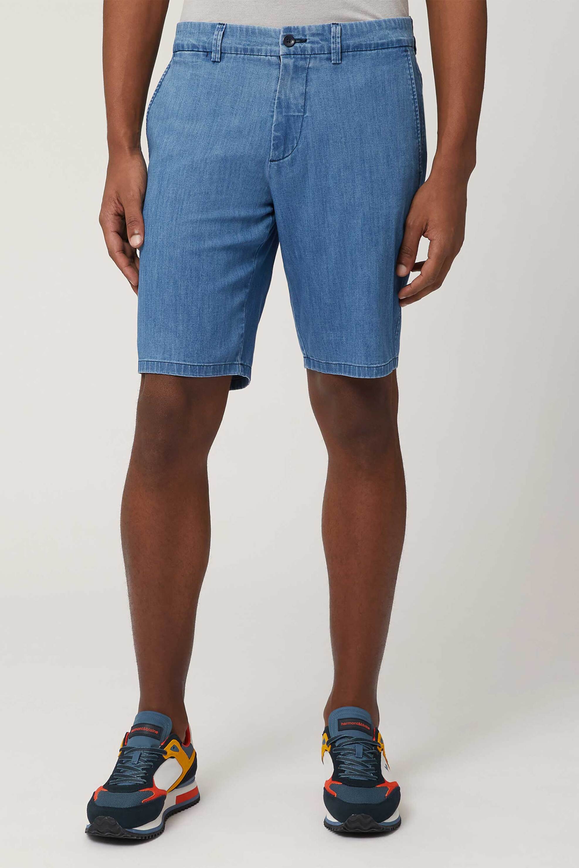 Harmont & Blaine ανδρική denim βερμούδα Regular Fit - BRN025059465C08 Denim Blue φωτογραφία