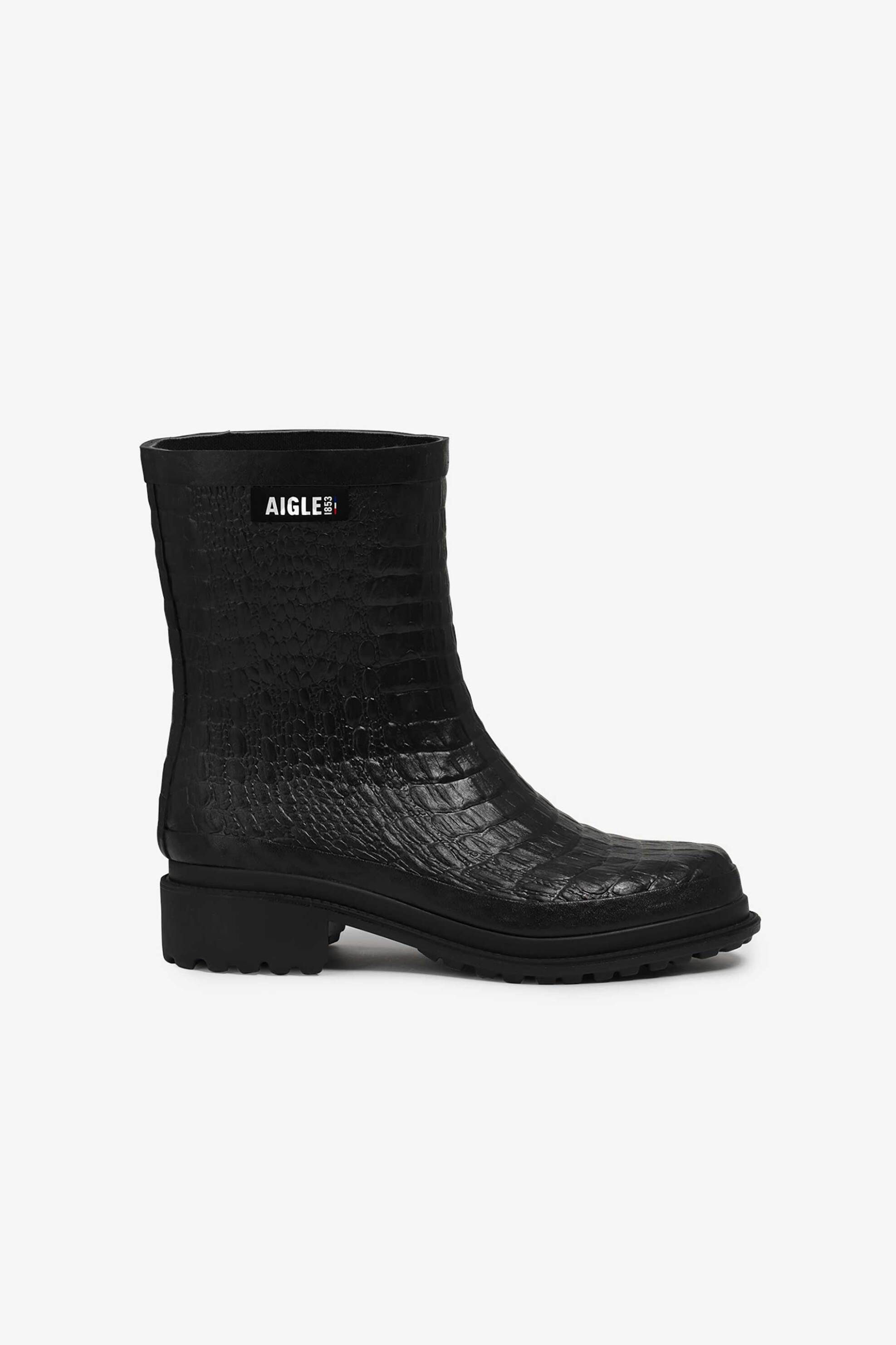 AIGLE Aigle γυναικείες κοντές γαλότσες croco - FULFEEL MID CR Μαύρο