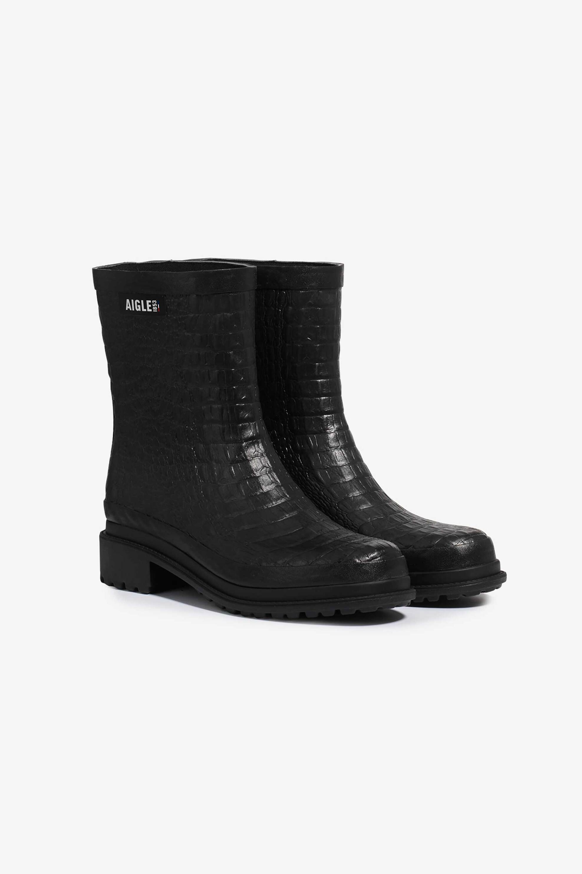 Aigle γυναικείες κοντές γαλότσες croco - FULFEEL MID CR Μαύρο