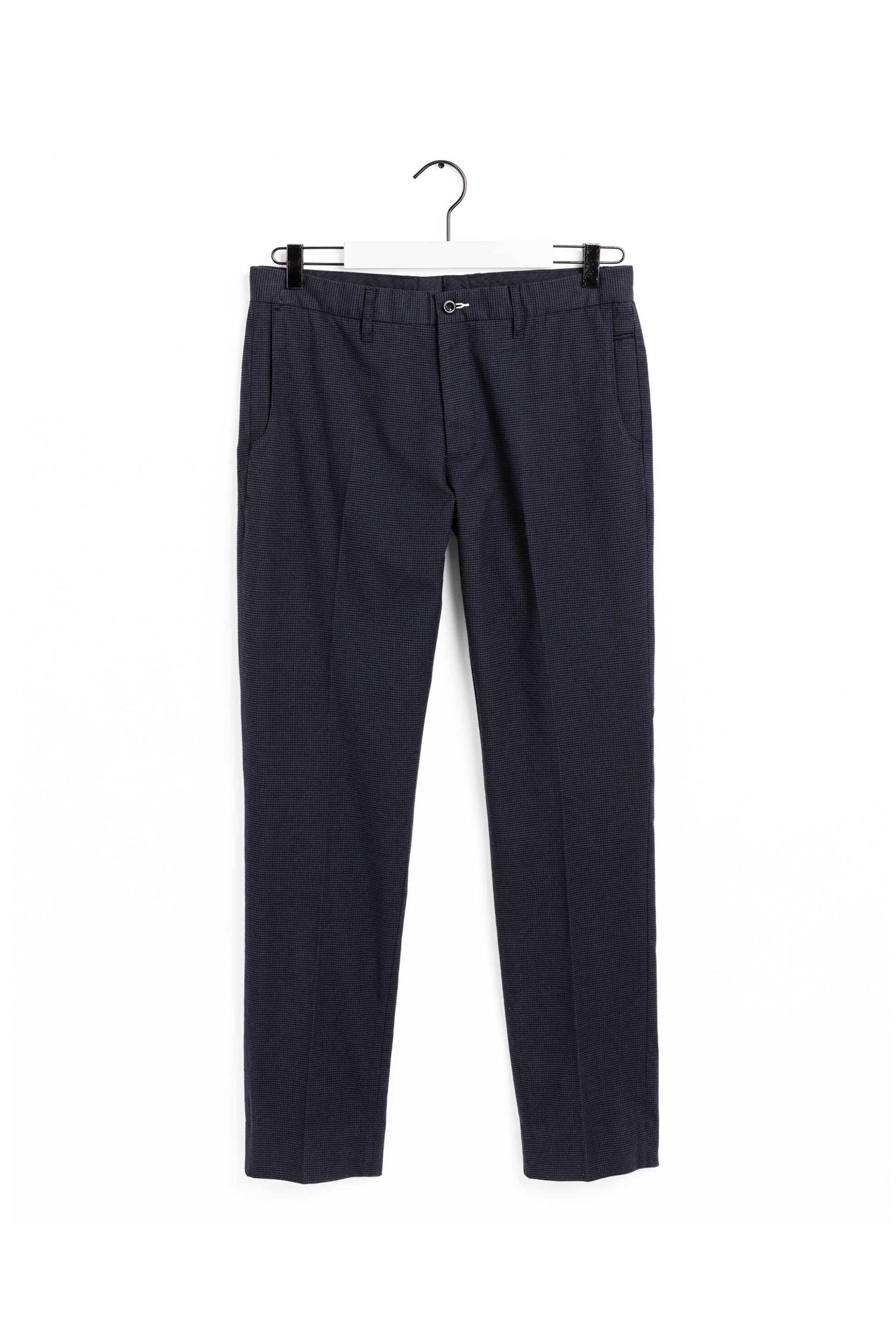 GANT Gant ανδρικό παντελόνι μονόχρωμο textured - 1505053 Μπλε Σκούρο