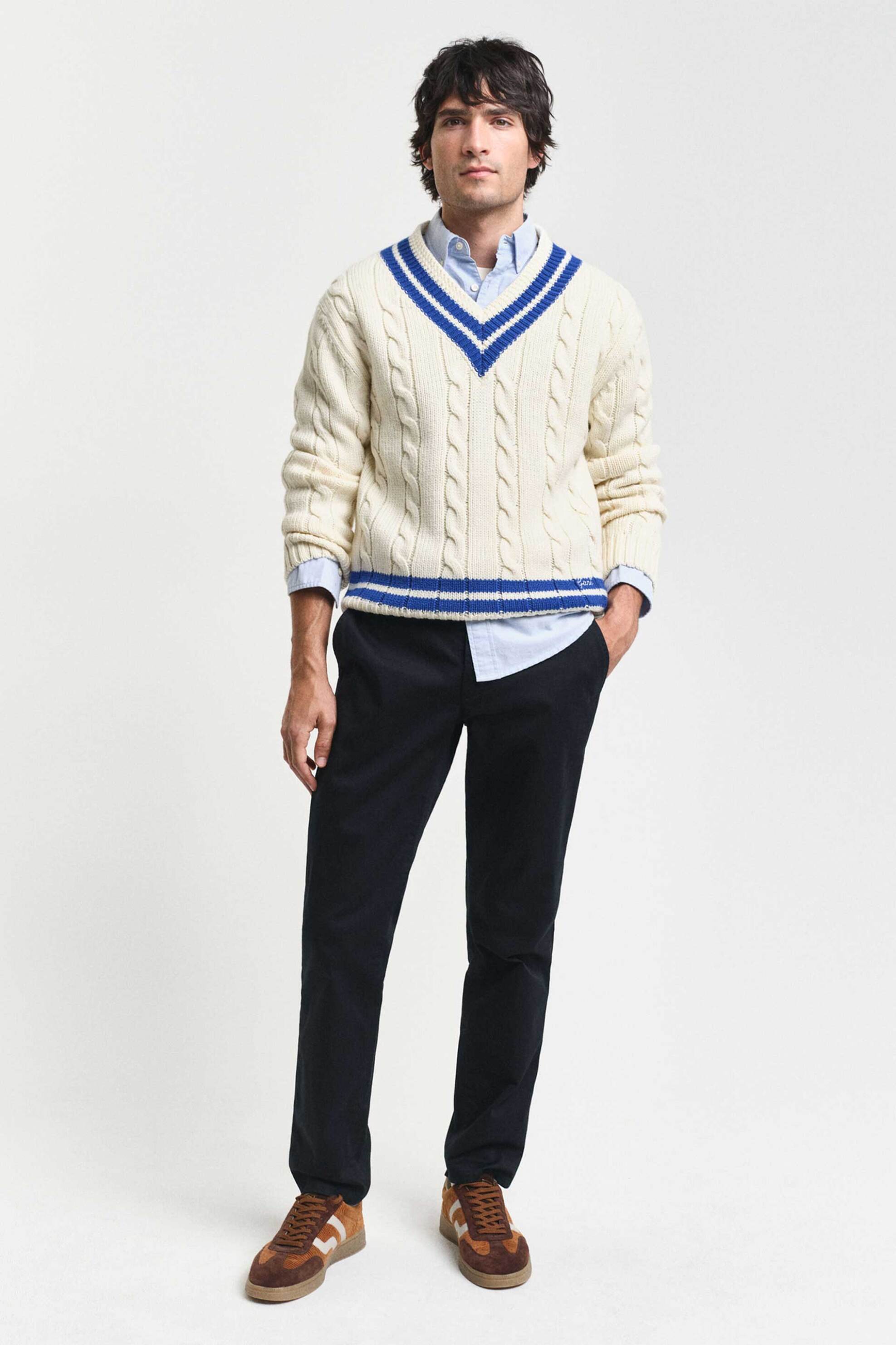 Gant ανδρικό παντελόνι chino twill Slim Fit (36L) - 1505221 Μαύρο