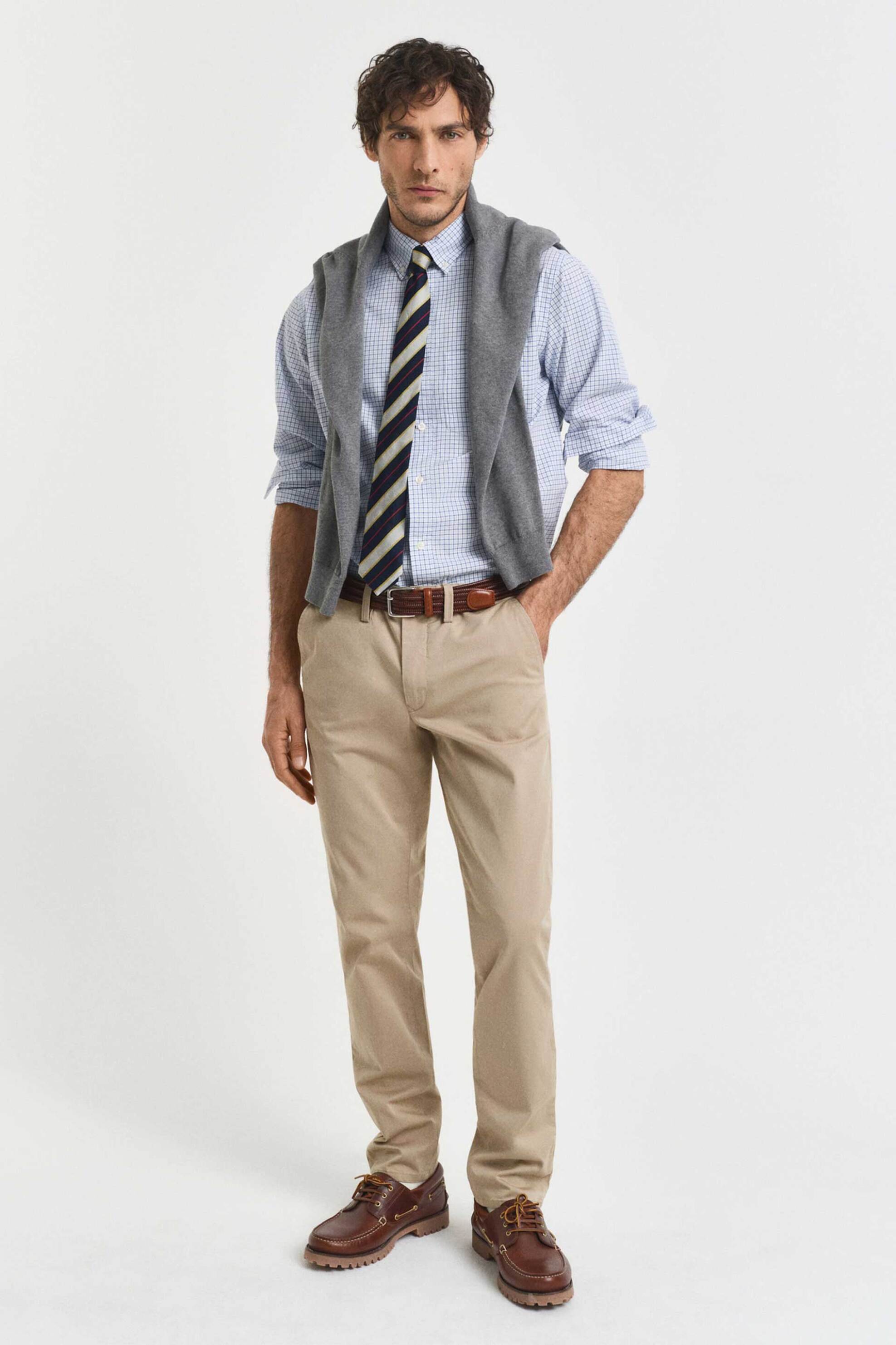 Gant ανδρικό παντελόνι chino twill Slim Fit (36L) - 1505221 Μπεζ