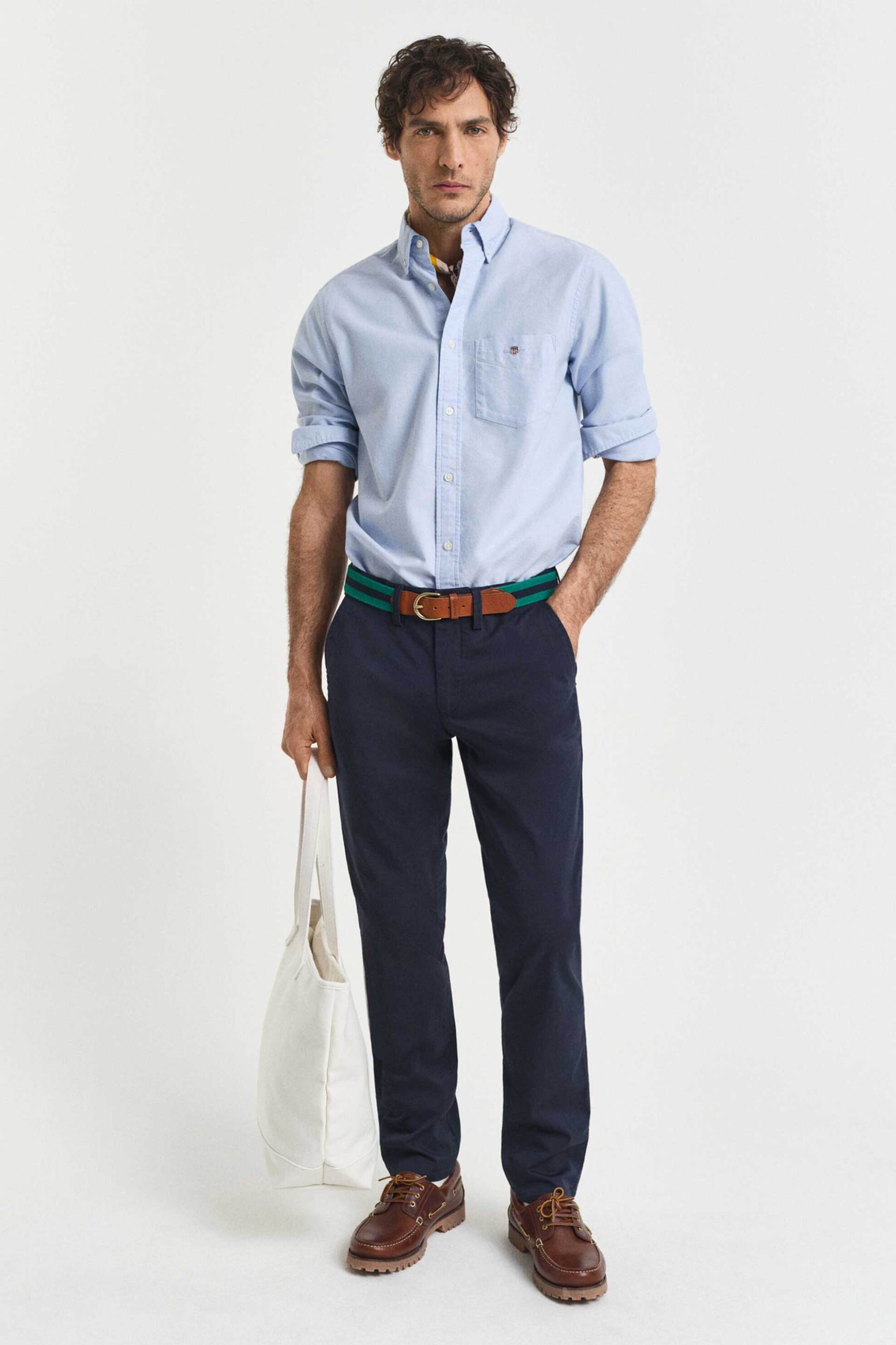 Gant ανδρικό παντελόνι chino twill Slim Fit (36L) - 1505221 Μπλε Σκούρο