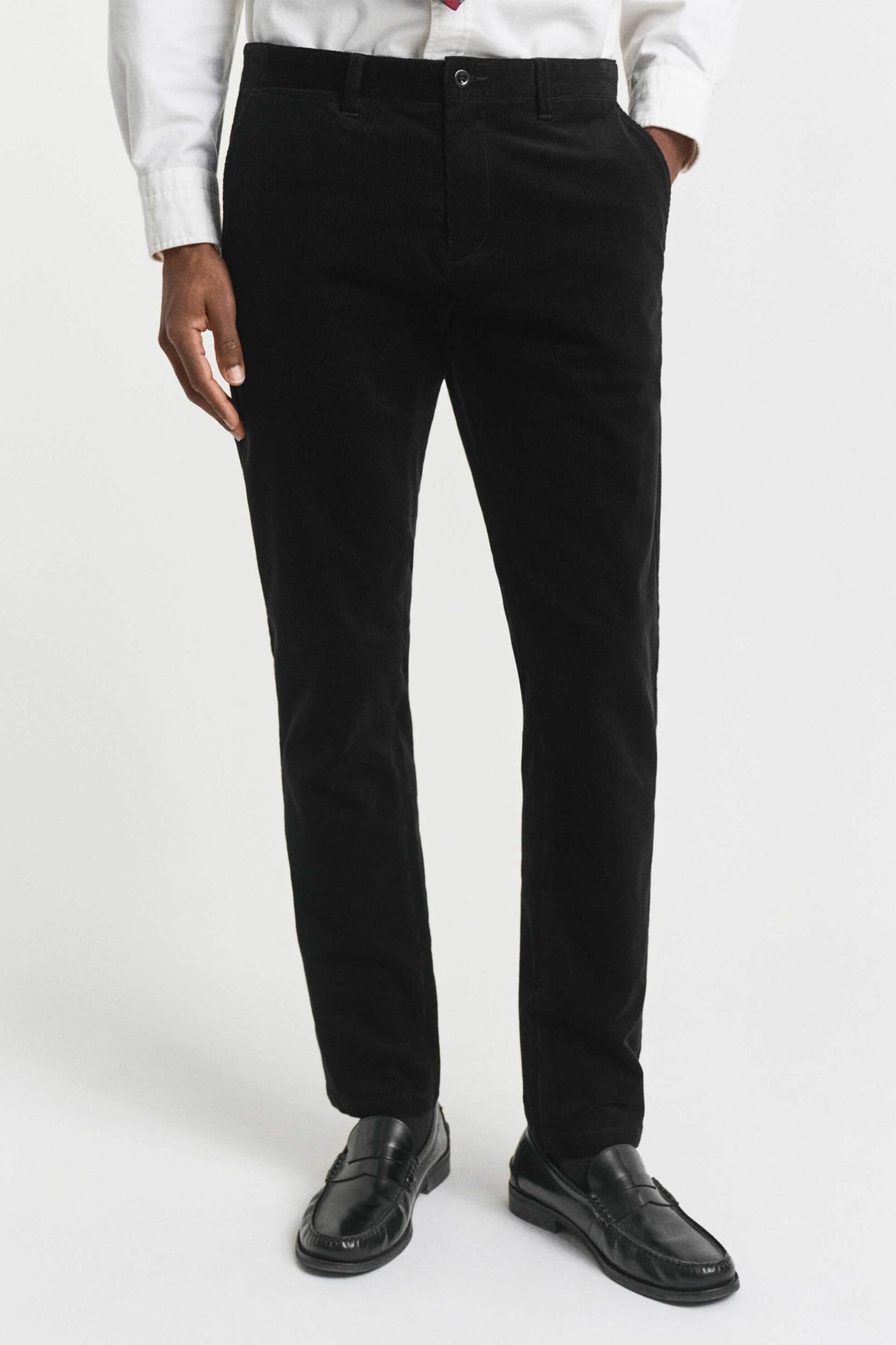 Gant ανδρικό chino παντελόνι κοτλέ Slim Fit (34L) - 1505319 Μαύρο φωτογραφία