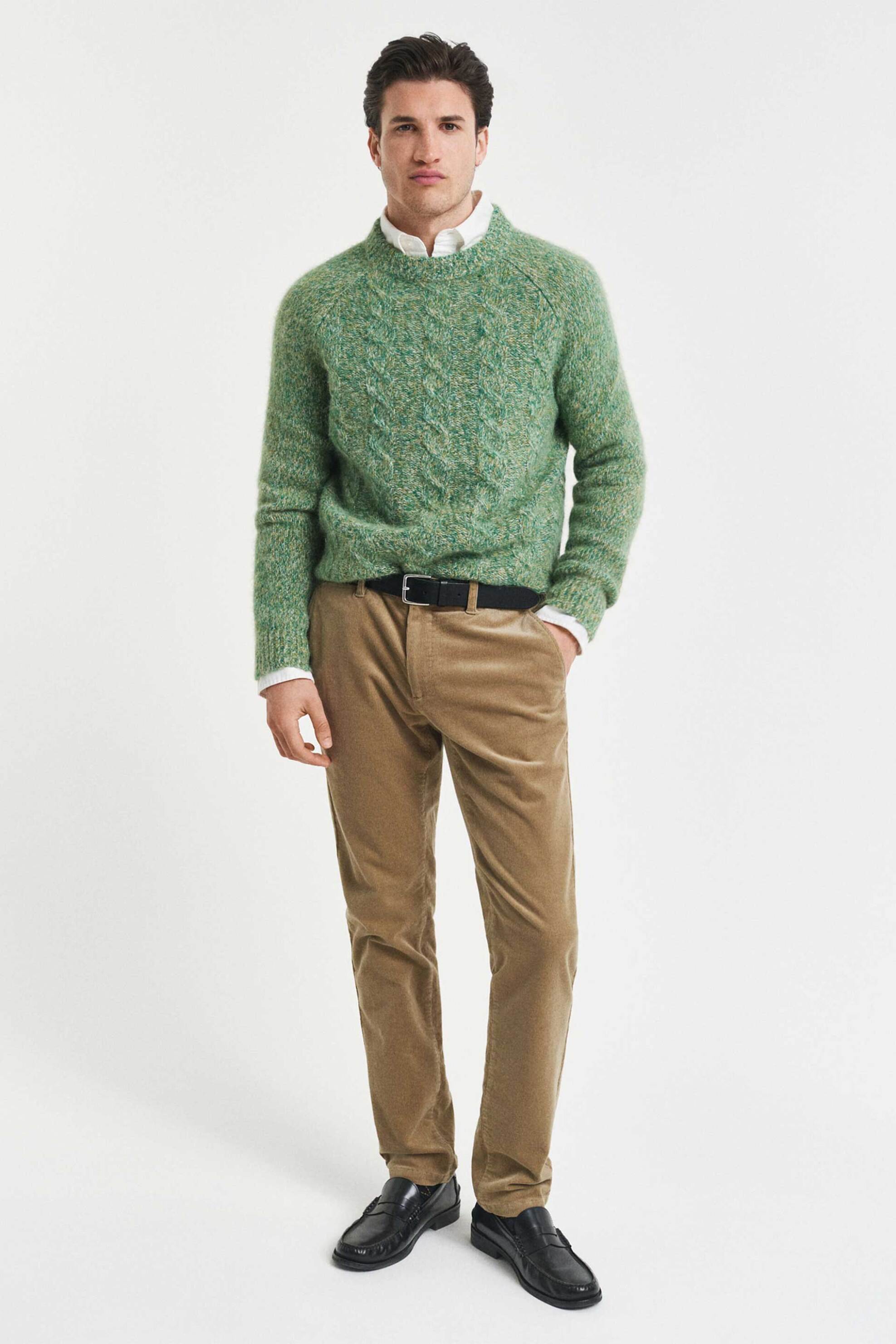 Gant ανδρικό chino παντελόνι κοτλέ Slim Fit (34L) - 1505319 Καφέ Ανοιχτό