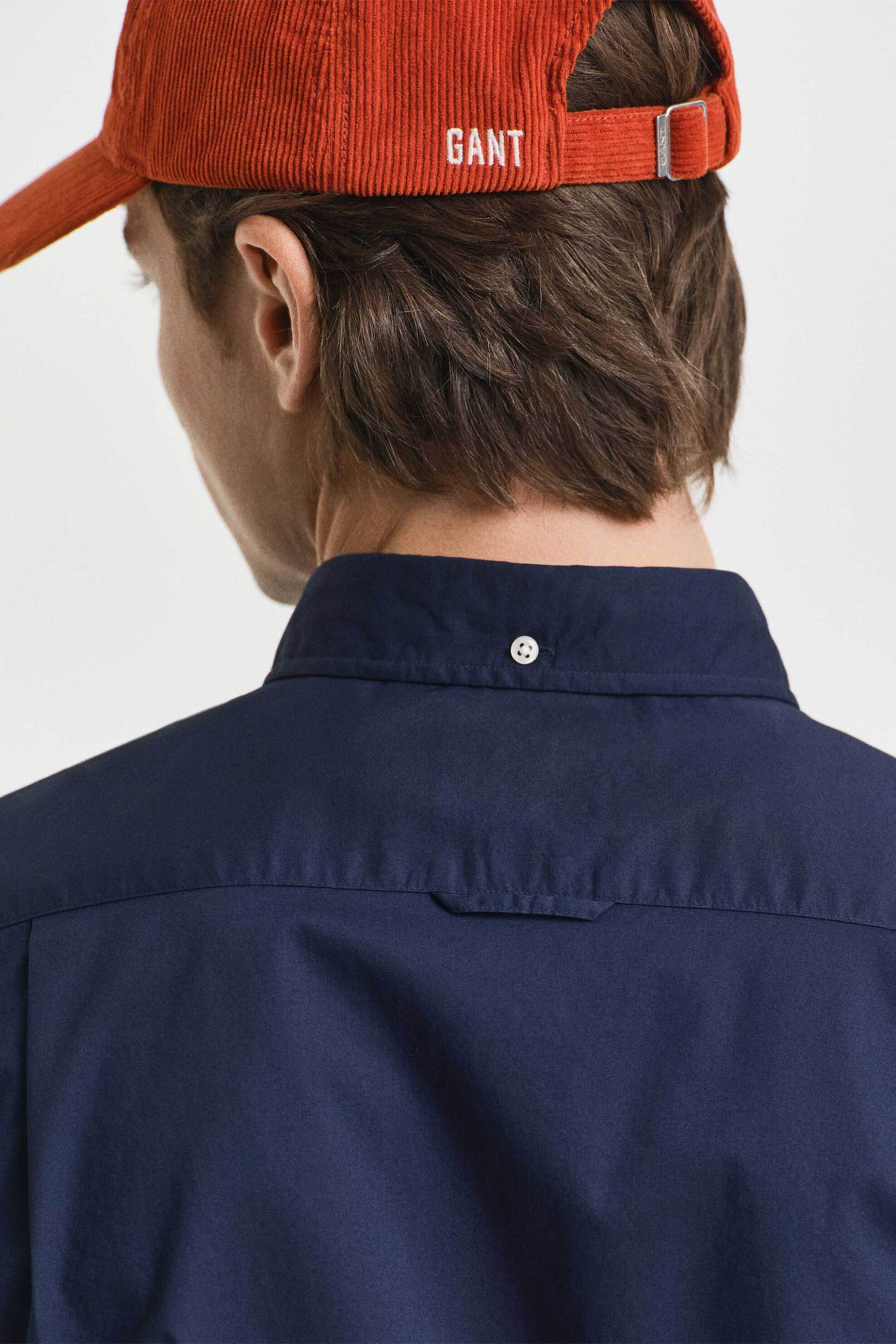 Gant Ανδρικό Πουκάμισο Button Down Classic Poplin με Κεντημένο Λογότυπο Slim Fit - 3000102 Μπλε Σκούρο