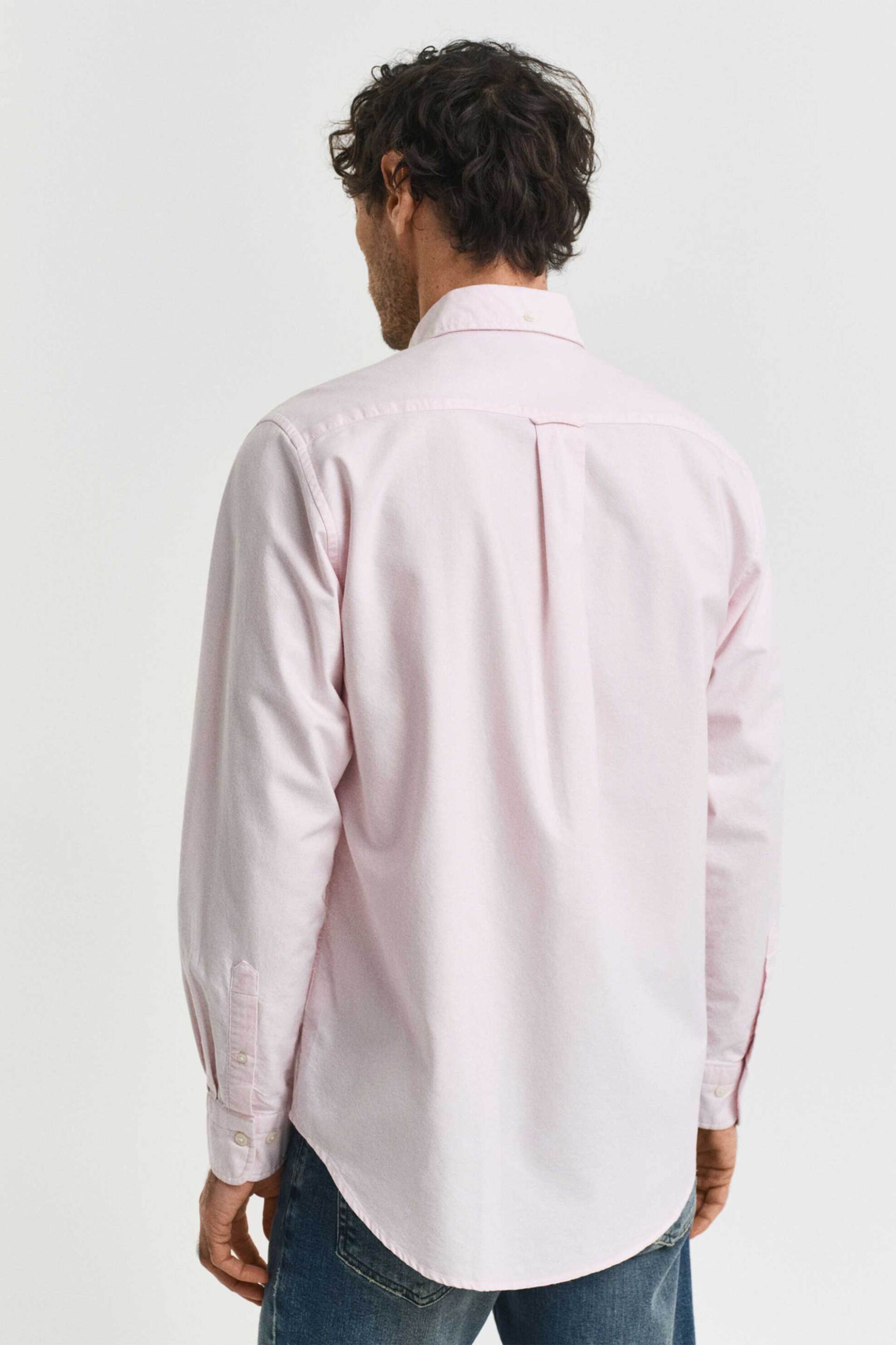 Gant Ανδρικό Πουκάμισο Oxford Button Down με Τσέπη Και Κεντημένο Λογότυπο Regular Fit - 3000200 Ροζ