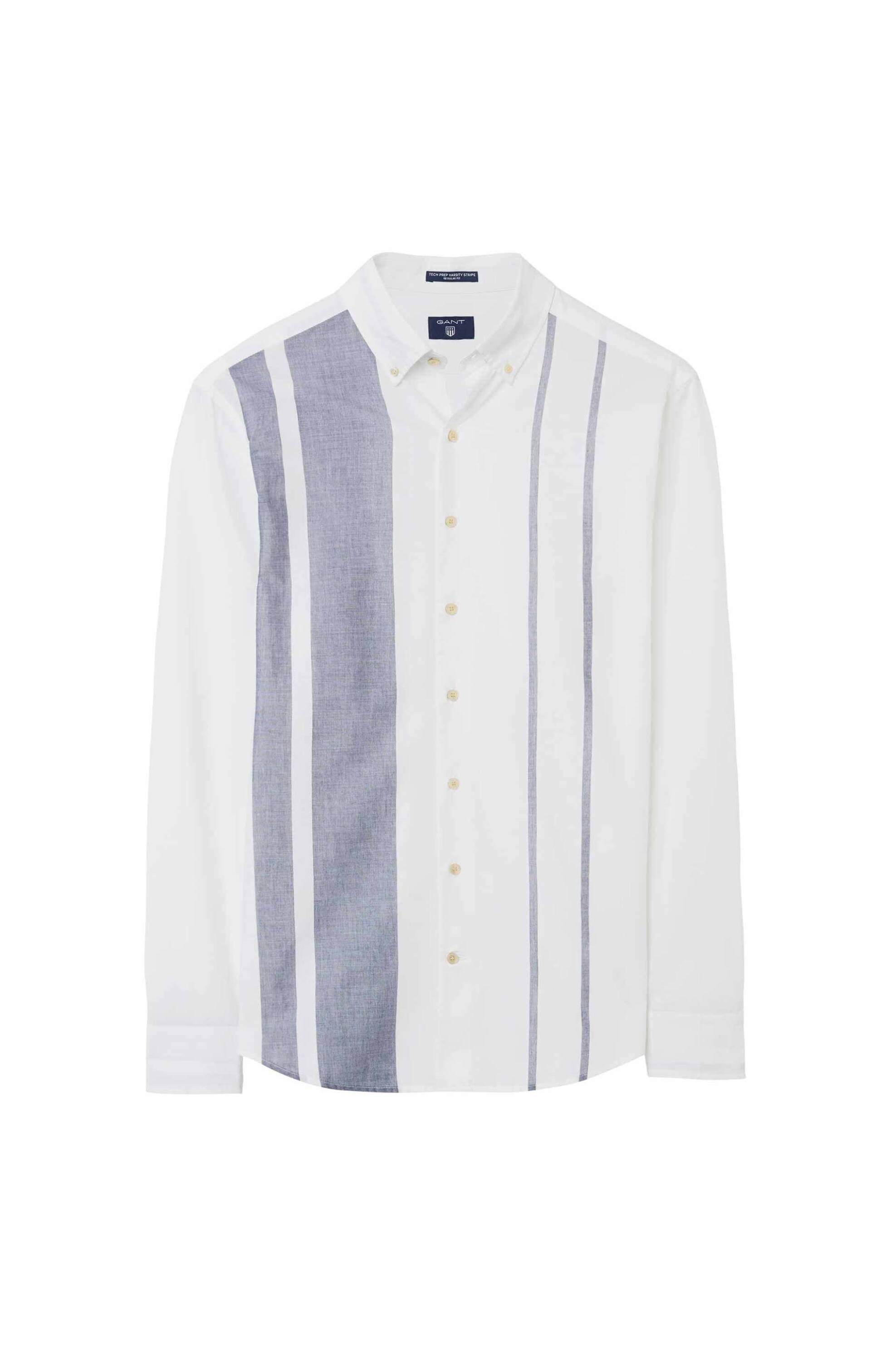 Gant ανδρικό πουκάμισο button down με contrast ρίγες Regular Fit - 3004330 Λευκό