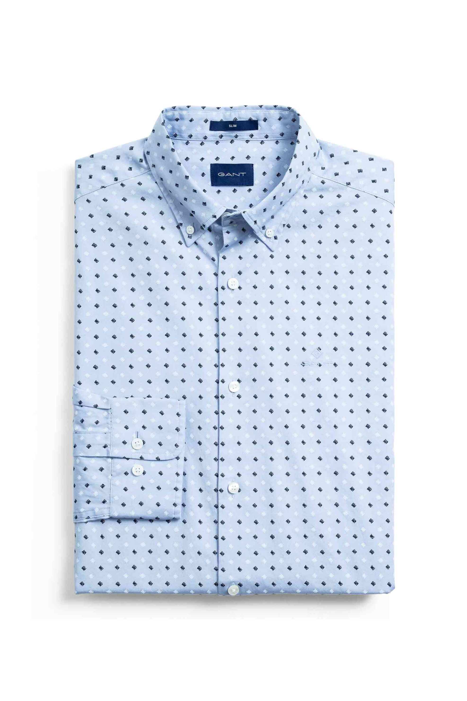 Gant ανδρικό πουκάμισο button down με μικροσχέδιο Slim Fit - 3005772