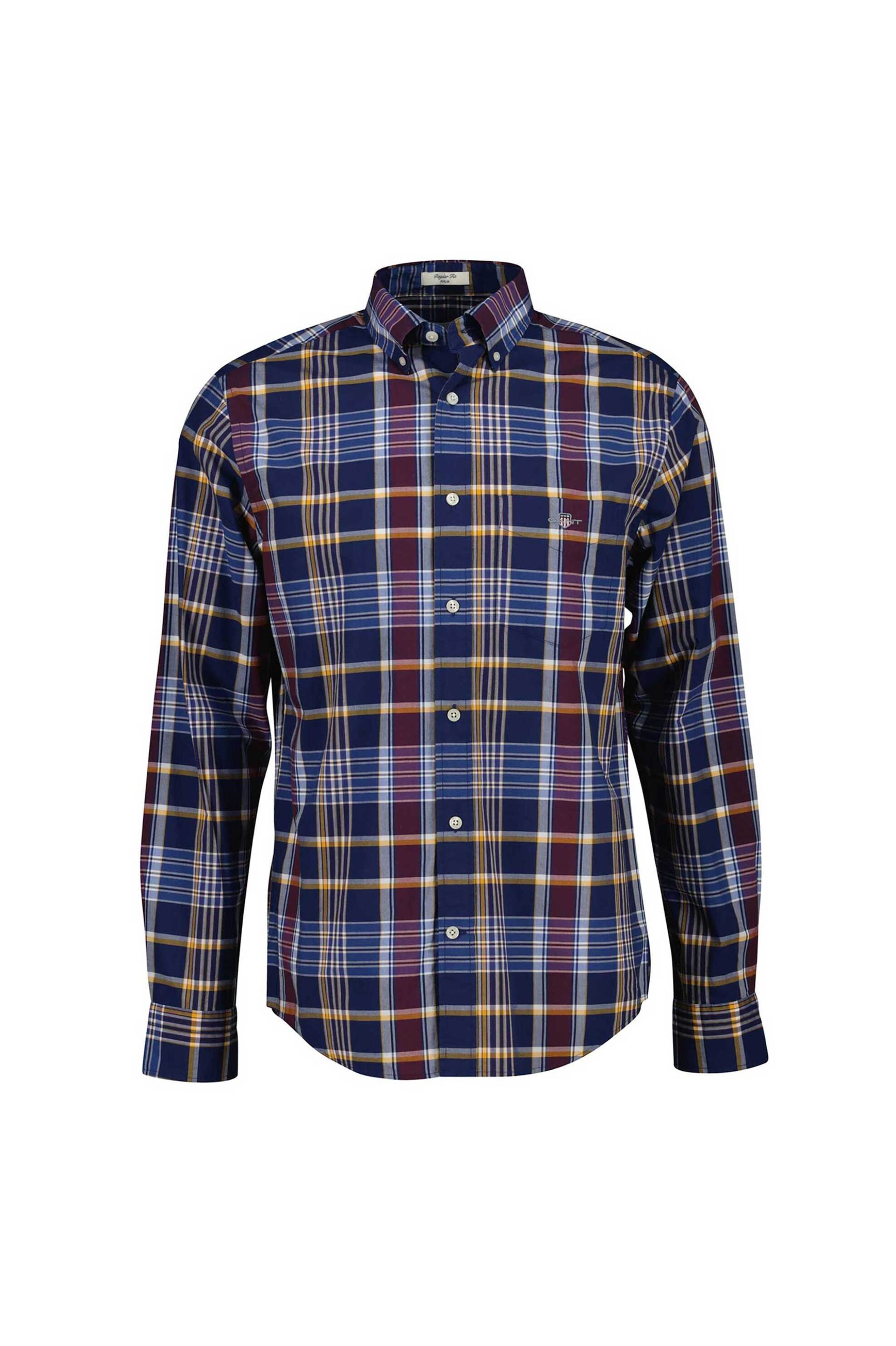 Gant ανδρικό πουκάμισο button down με ριγέ σχέδιο Regular Fit - 3250212 Μπλε Σκούρο