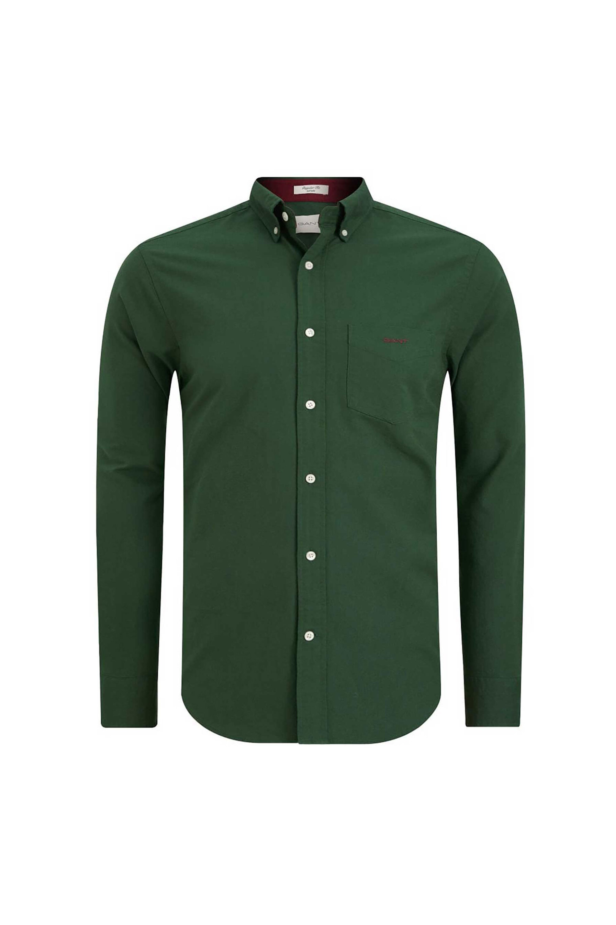 Gant ανδρικό πουκάμισο button down με τσέπη και κεντημένο λογότυπο Regular Fit - 3250221 Πράσινο Σκούρο