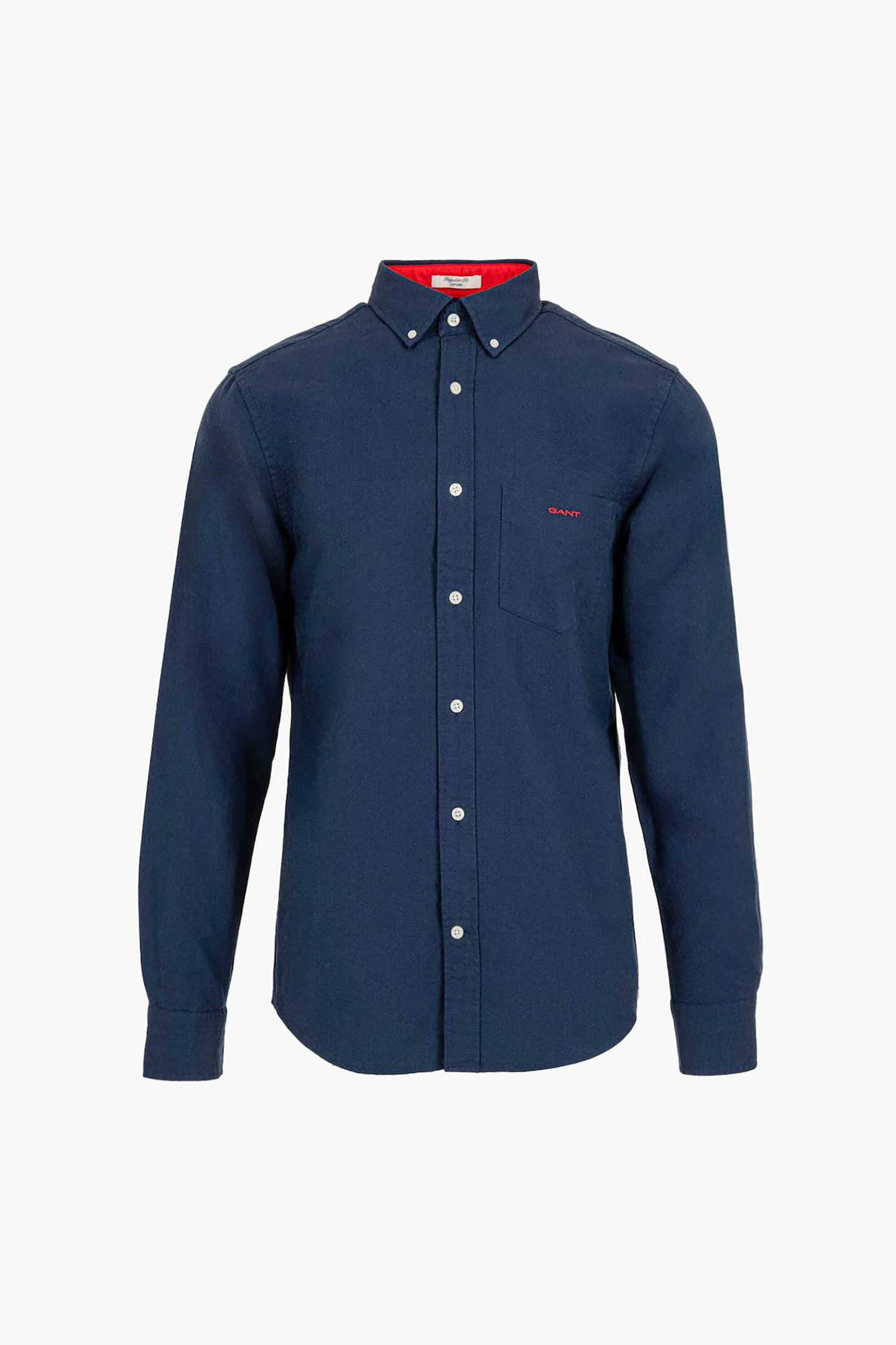 Gant ανδρικό πουκάμισο button down με τσέπη και κεντημένο λογότυπο Regular Fit - 3250221 Μπλε Σκούρο