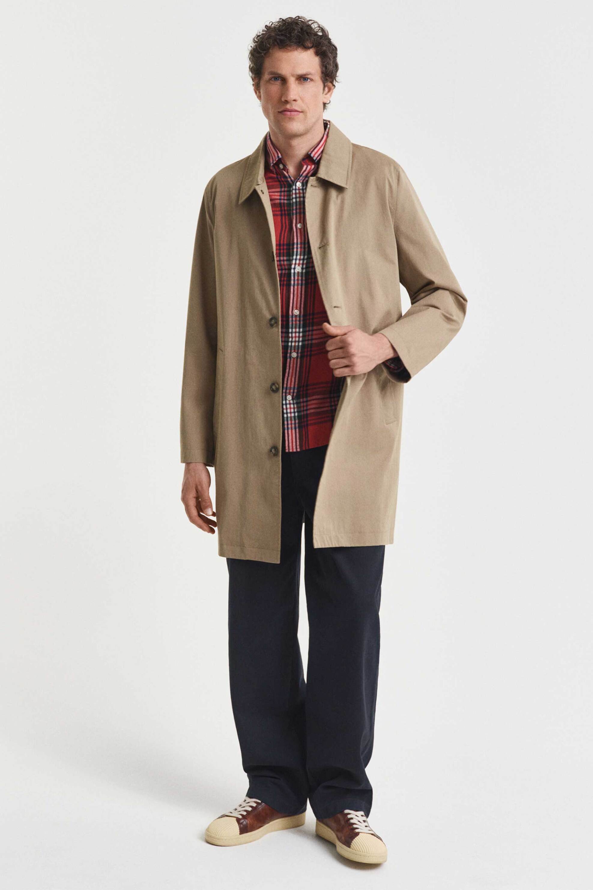 Gant ανδρικό πουκάμισο flannel button down με καρό σχέδιο και τσέπη και κεντημένο λογότυπο Regular Fit - 3250243 Κόκκινο φωτογραφία