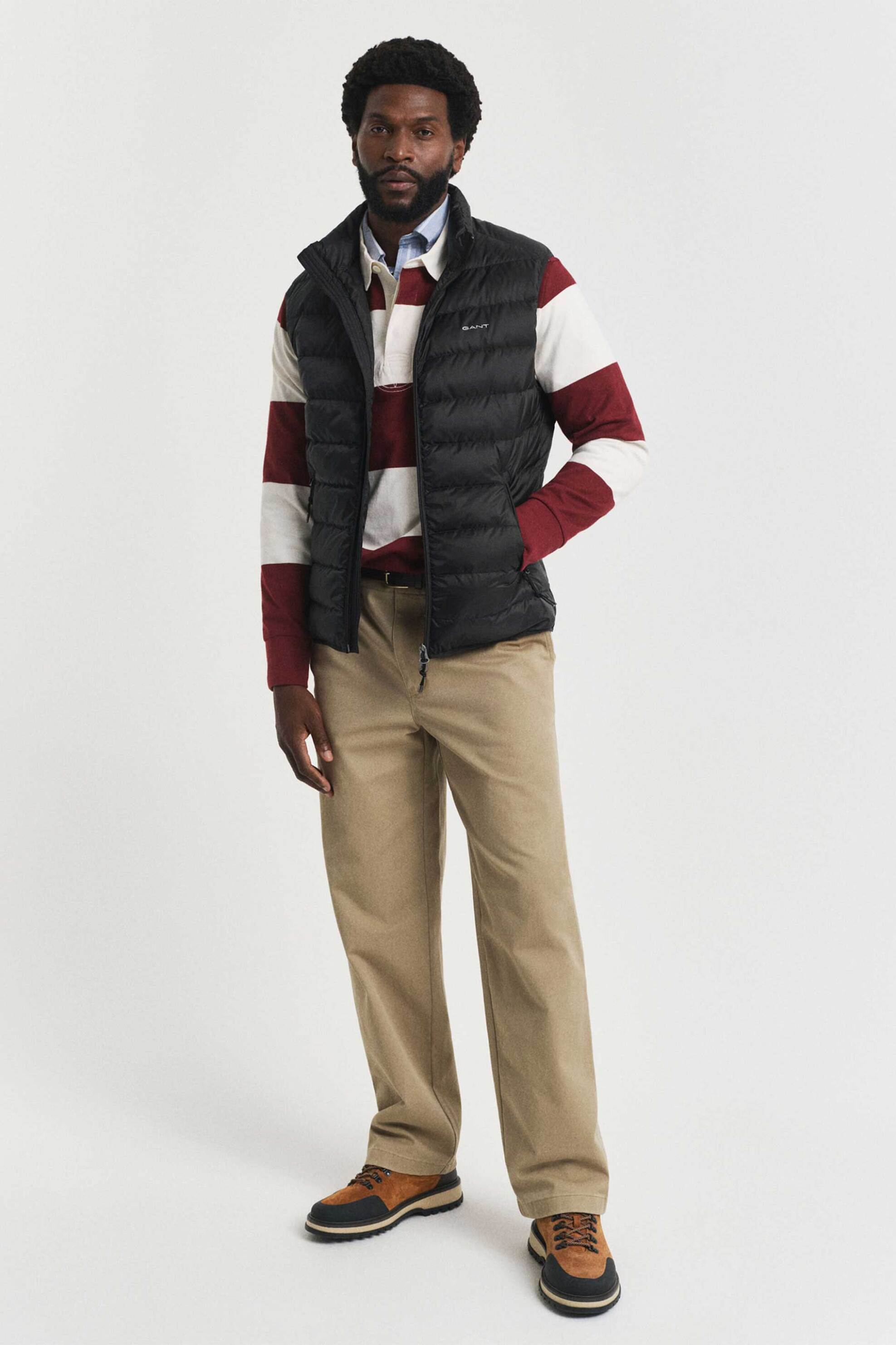 Gant ανδρικό αμάνικο μπουφάν αδιάβροχο με καπιτονέ σχέδιο και λογότυπο Regular Fit - 7006527 Μαύρο φωτογραφία