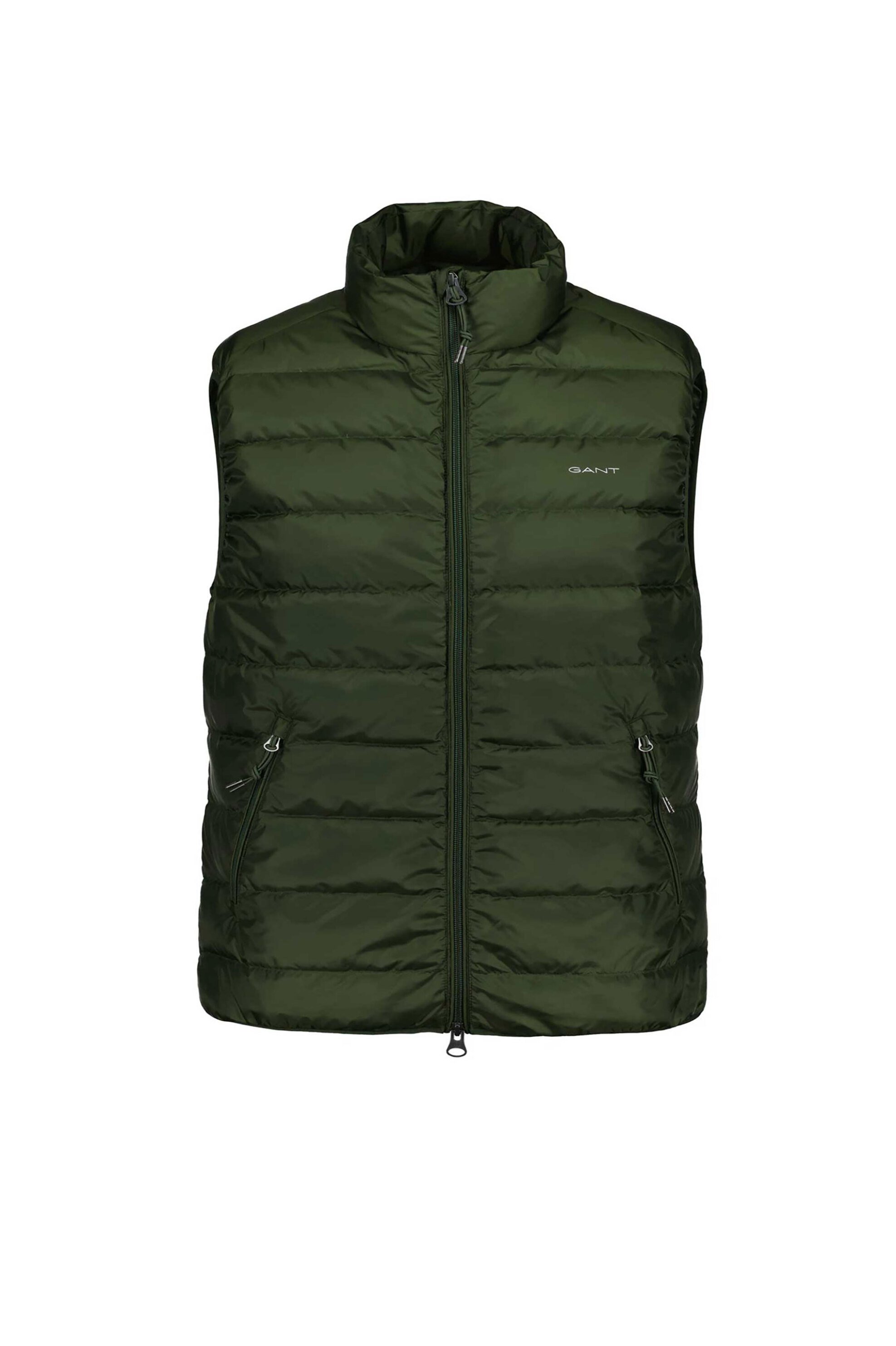 GANT Gant ανδρικό αμάνικο μπουφάν αδιάβροχο με καπιτονέ σχέδιο και λογότυπο Regular Fit - 7006527 Χακί