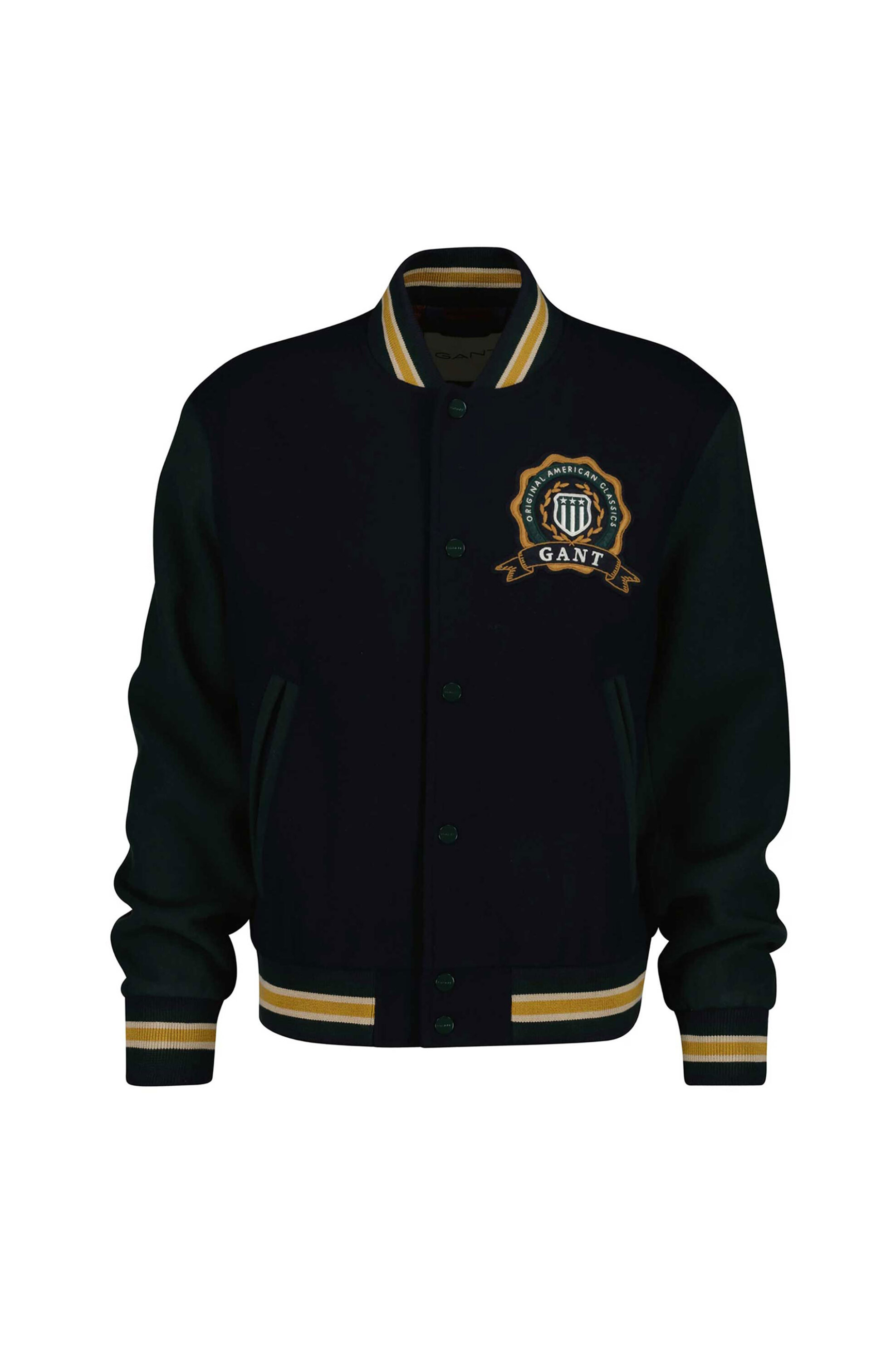 Gant ανδρική πλεκτή ζακέτα με contrast λεπτομέρειες και λογότυπο Regular Fit - 7006549 Μπλε Σκούρο