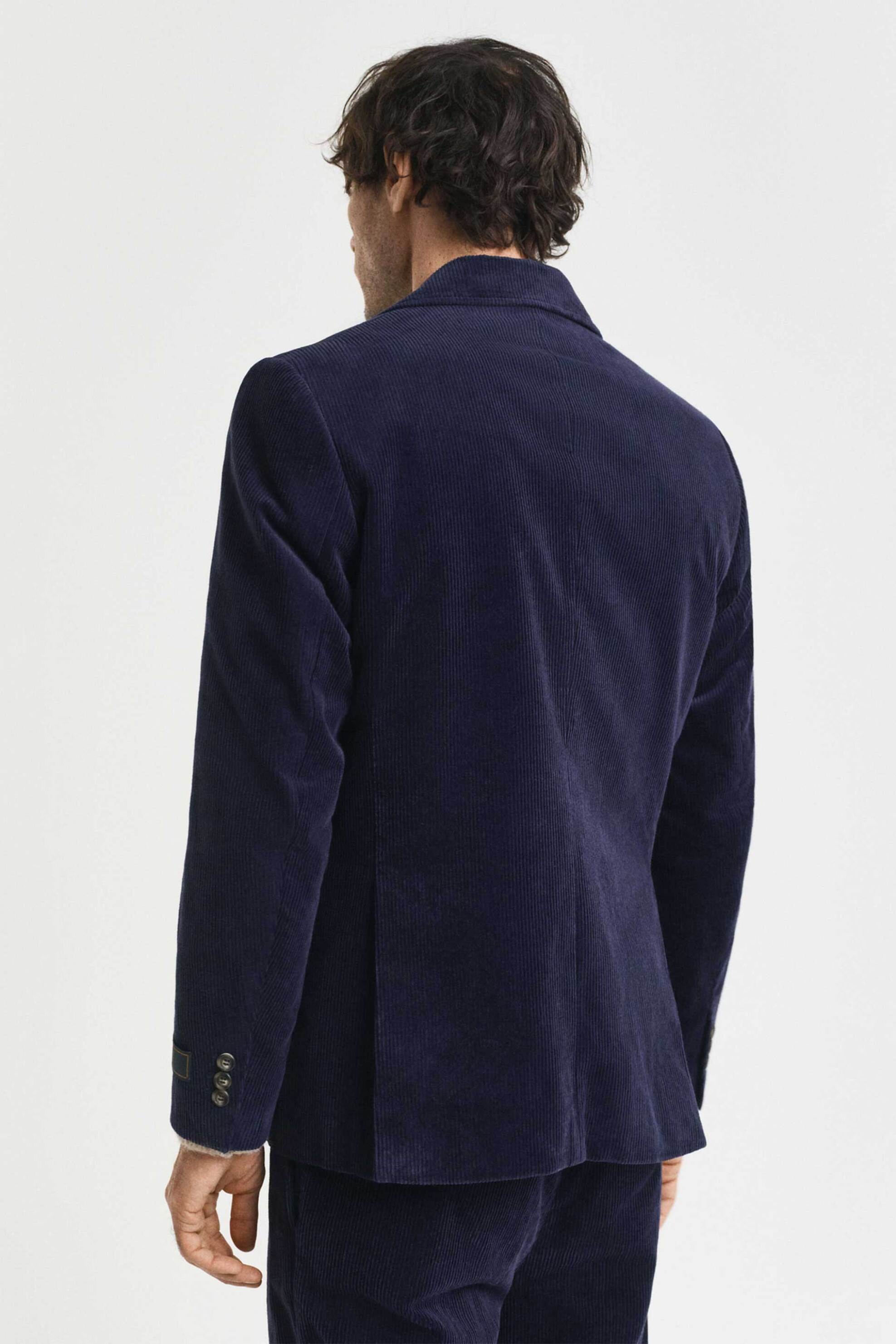 Gant ανδρικό κοτλέ σακάκι μονόχρωμο Regular Fit - 7706340 Μπλε Σκούρο φωτογραφία