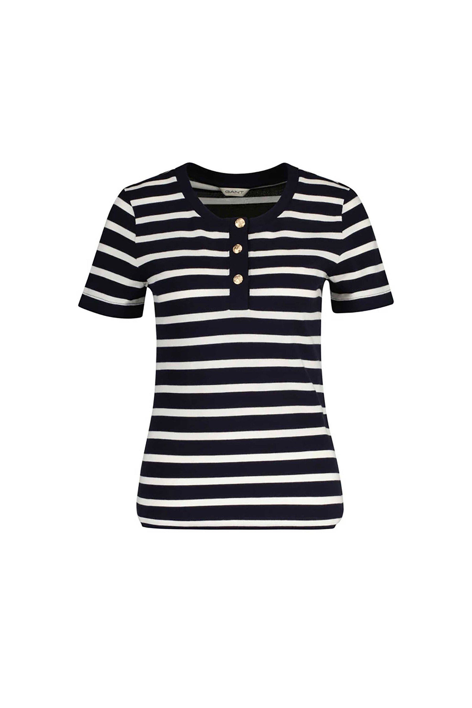 Gant γυναικεία μπλούζα πικέ με ριγέ σχέδιο και διακοσμητικά κουμπιά Slim Fit | S