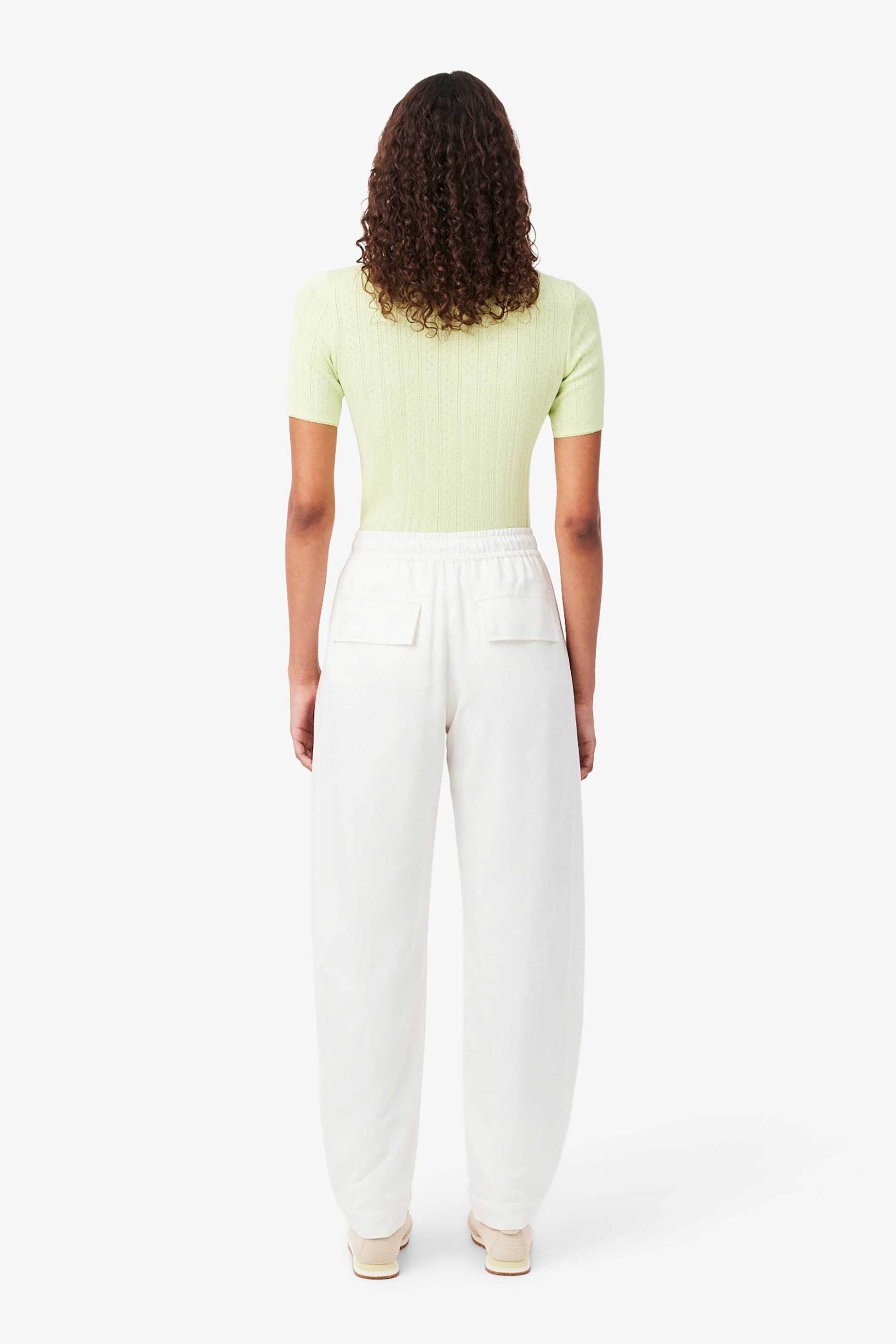 Lacoste Γυναικείο Παντελόνι με Ελαστική Μέση Wide Leg - Hf0252 Λευκό