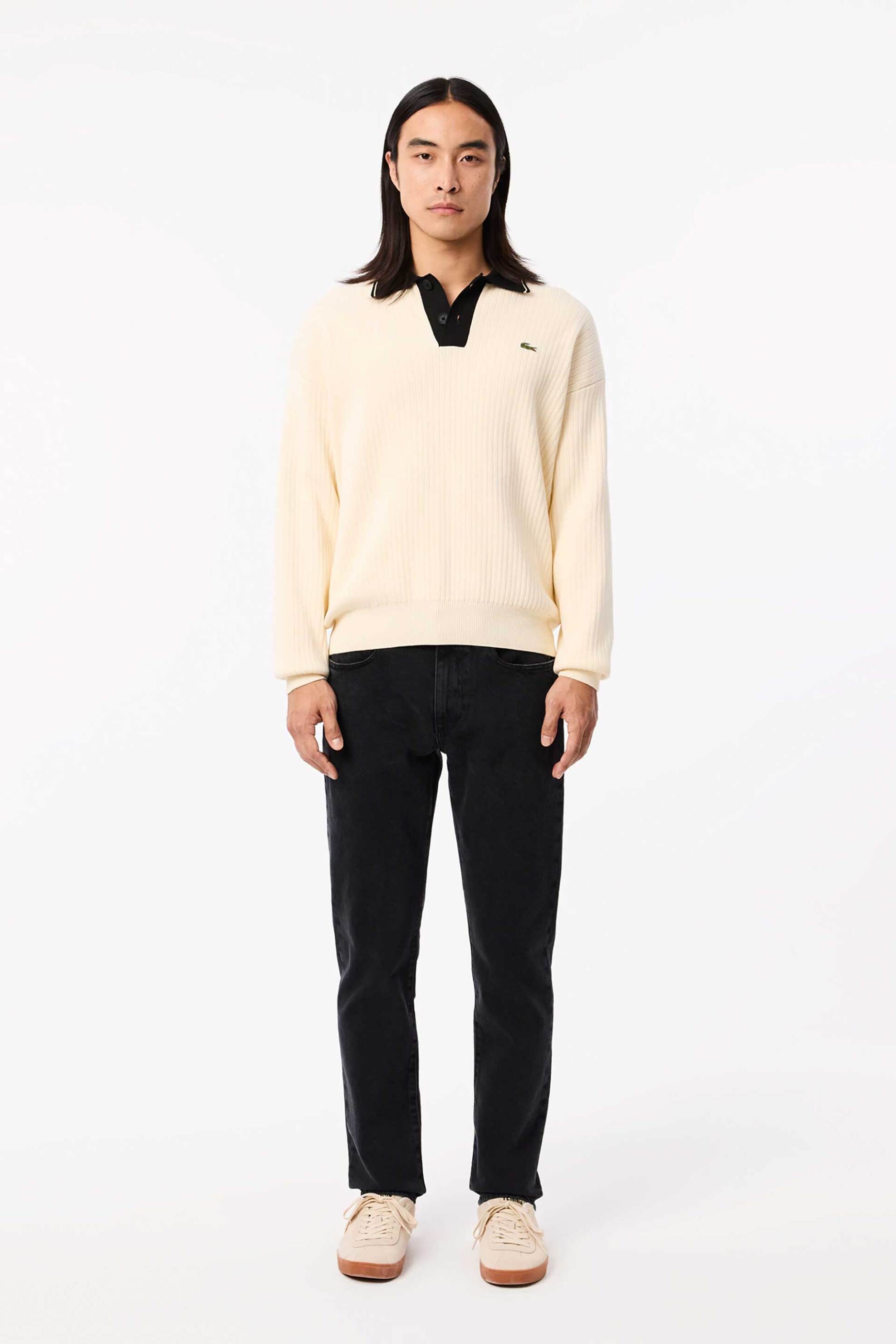 LACOSTE Lacoste ανδρικό τζιν παντελόνι πεντάτσεπο Slim Fit (34L) - HH5019-00 Μαύρο