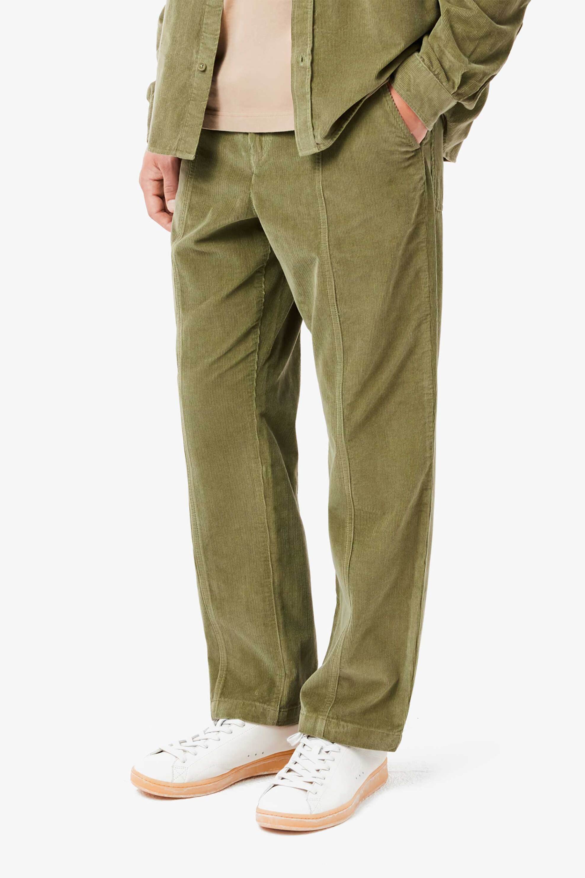 Lacoste ανδρικό κοτλέ παντελόνι με βελούδινη υφή Relaxed Fit - HH5963-00 Λαδί φωτογραφία