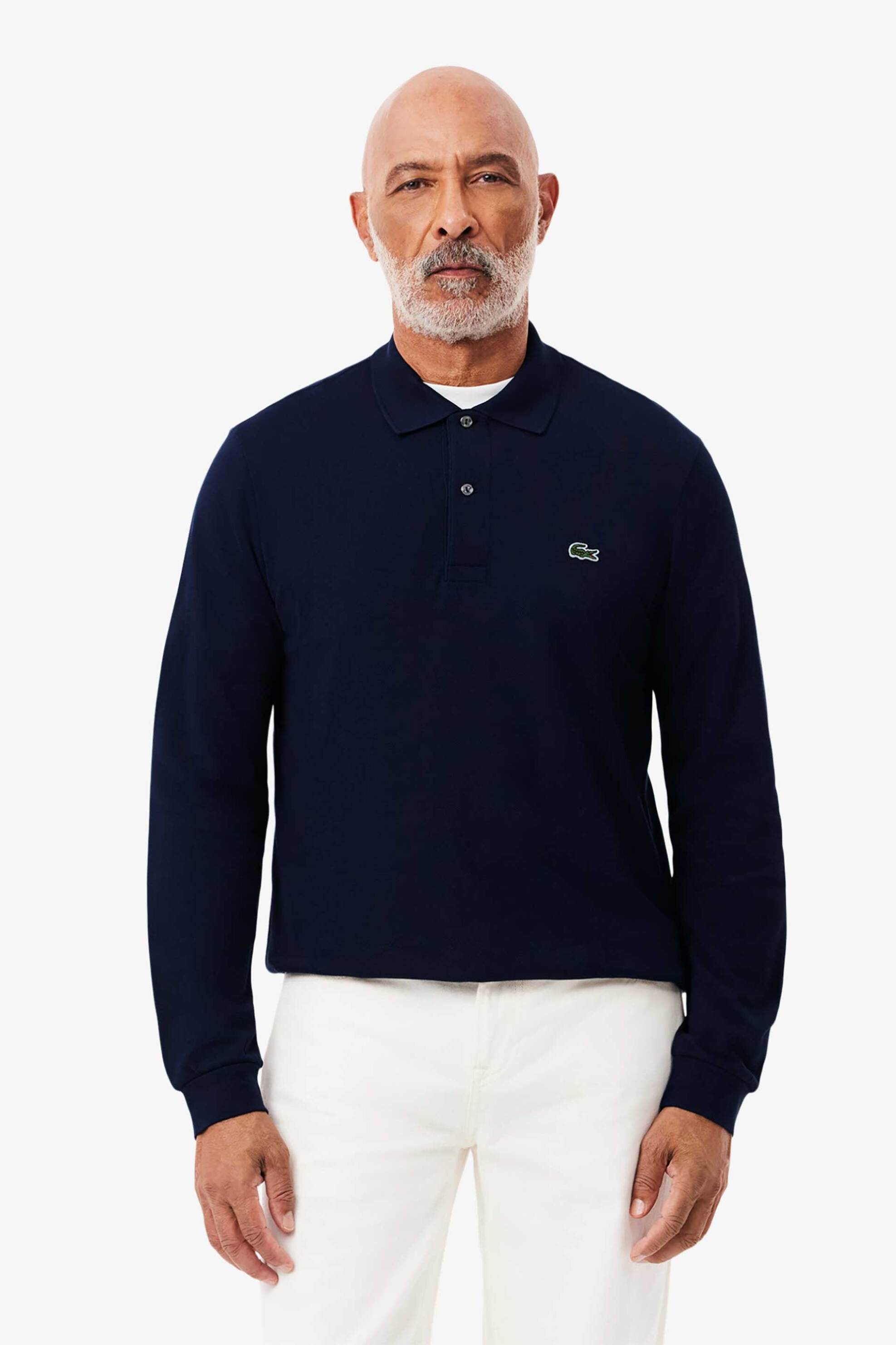Lacoste ανδρική μπλούζα πόλο πικέ με κεντημένο λογότυπο Classic Fit - L1312 Μπλε Σκούρο
