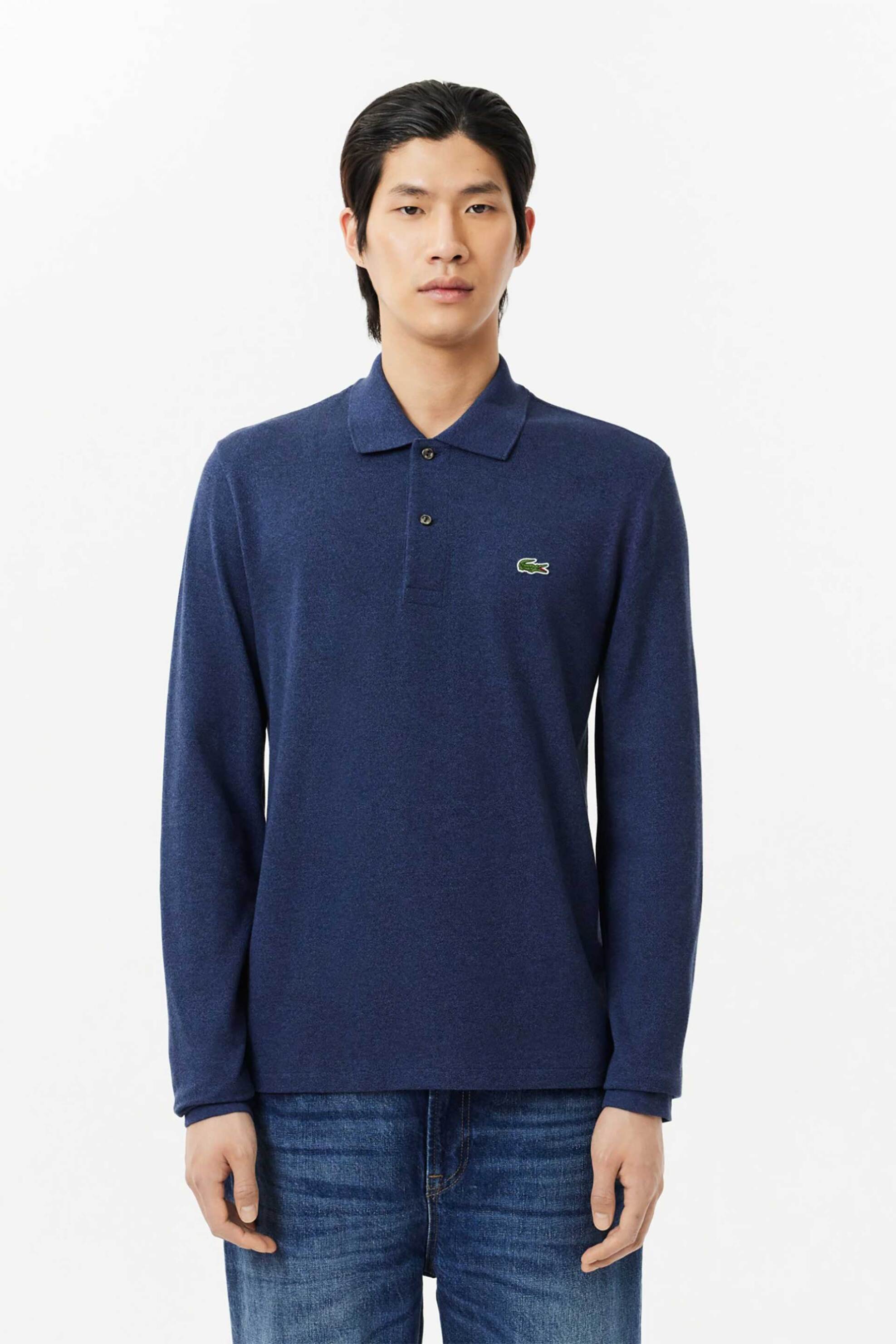 Lacoste ανδρική μπλούζα πόλο πικέ με κεντημένο λογότυπο Classic Fit - L1313 Σκούρο Μπλε