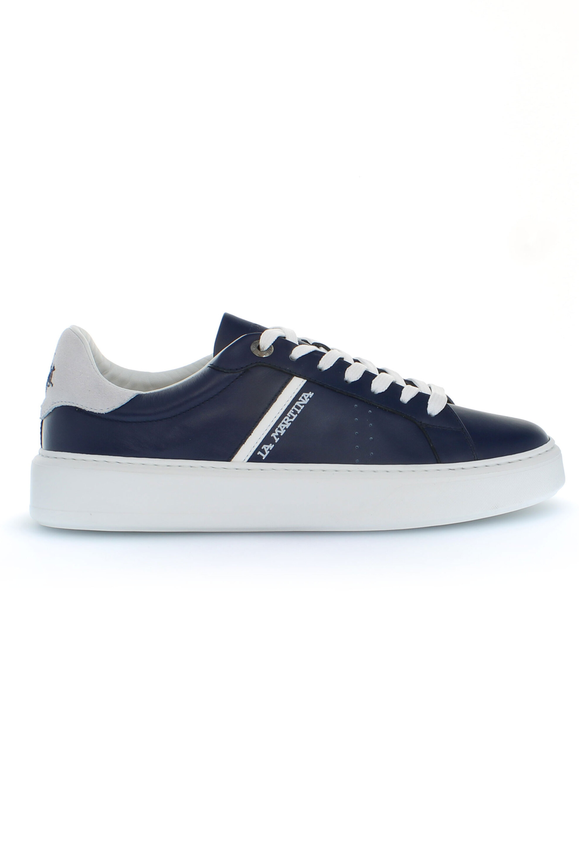 La Martina ανδρικά δερμάτινα sneakers με λογότυπο - LFM251003-3010 Μπλε Σκούρο