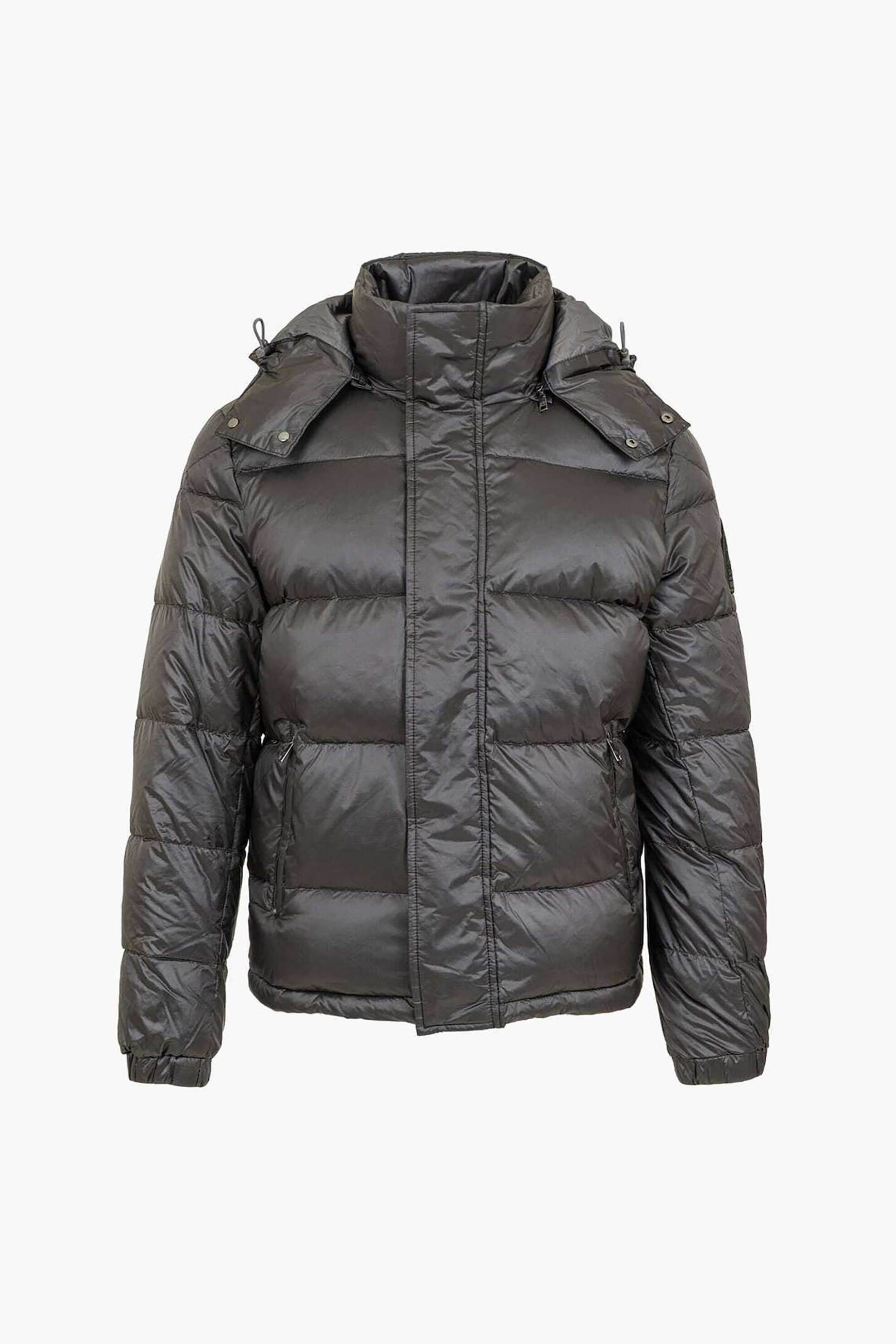 LA MARTINA La Martina ανδρικό puffer μπουφάν με καπιτονέ σχέδιο και κουκούλα Regular Fit "Bert" - MBO021-PA067 Μαύρο