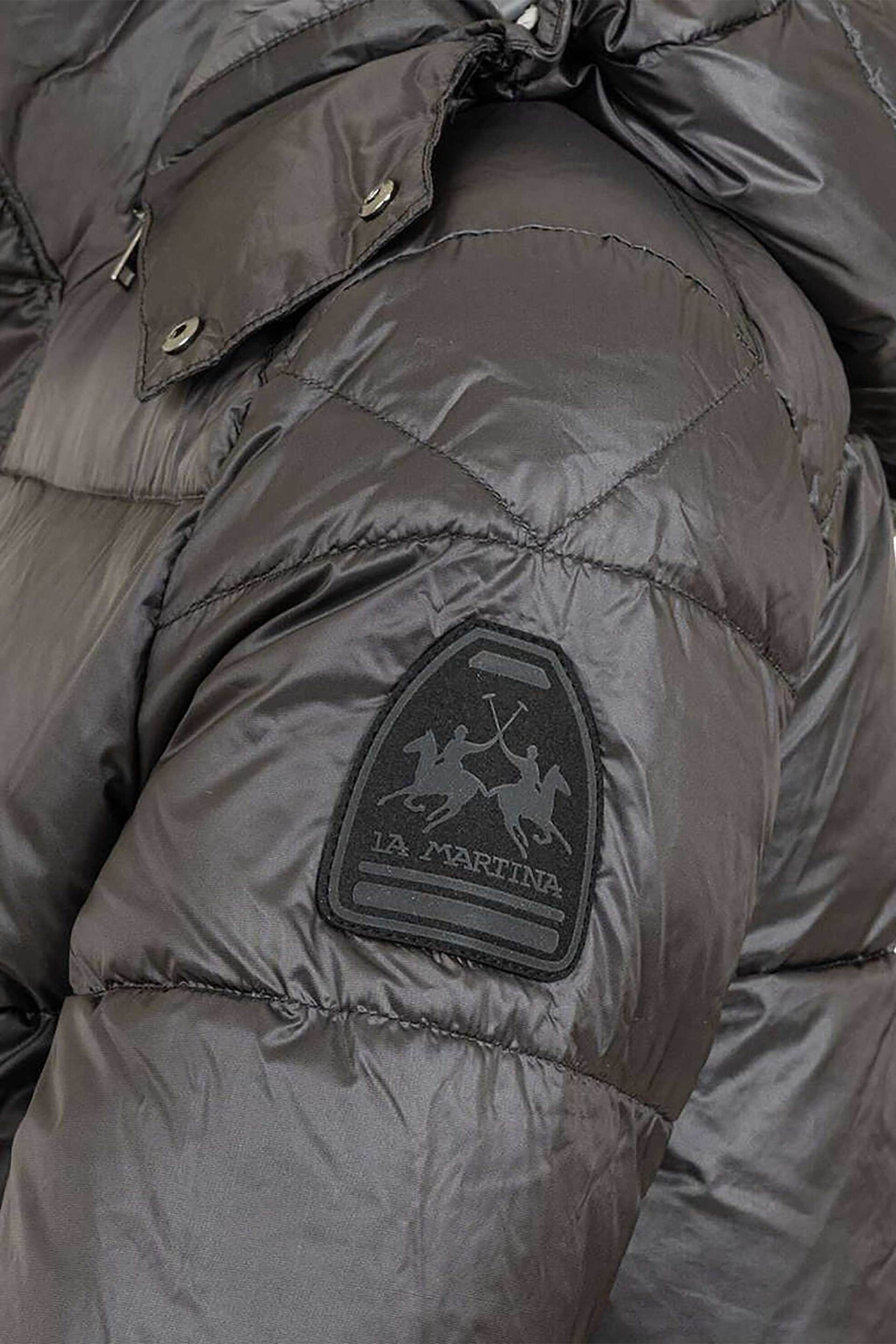 La Martina ανδρικό puffer μπουφάν με καπιτονέ σχέδιο και κουκούλα Regular Fit "Bert" - MBO021-PA067 Μαύρο φωτογραφία