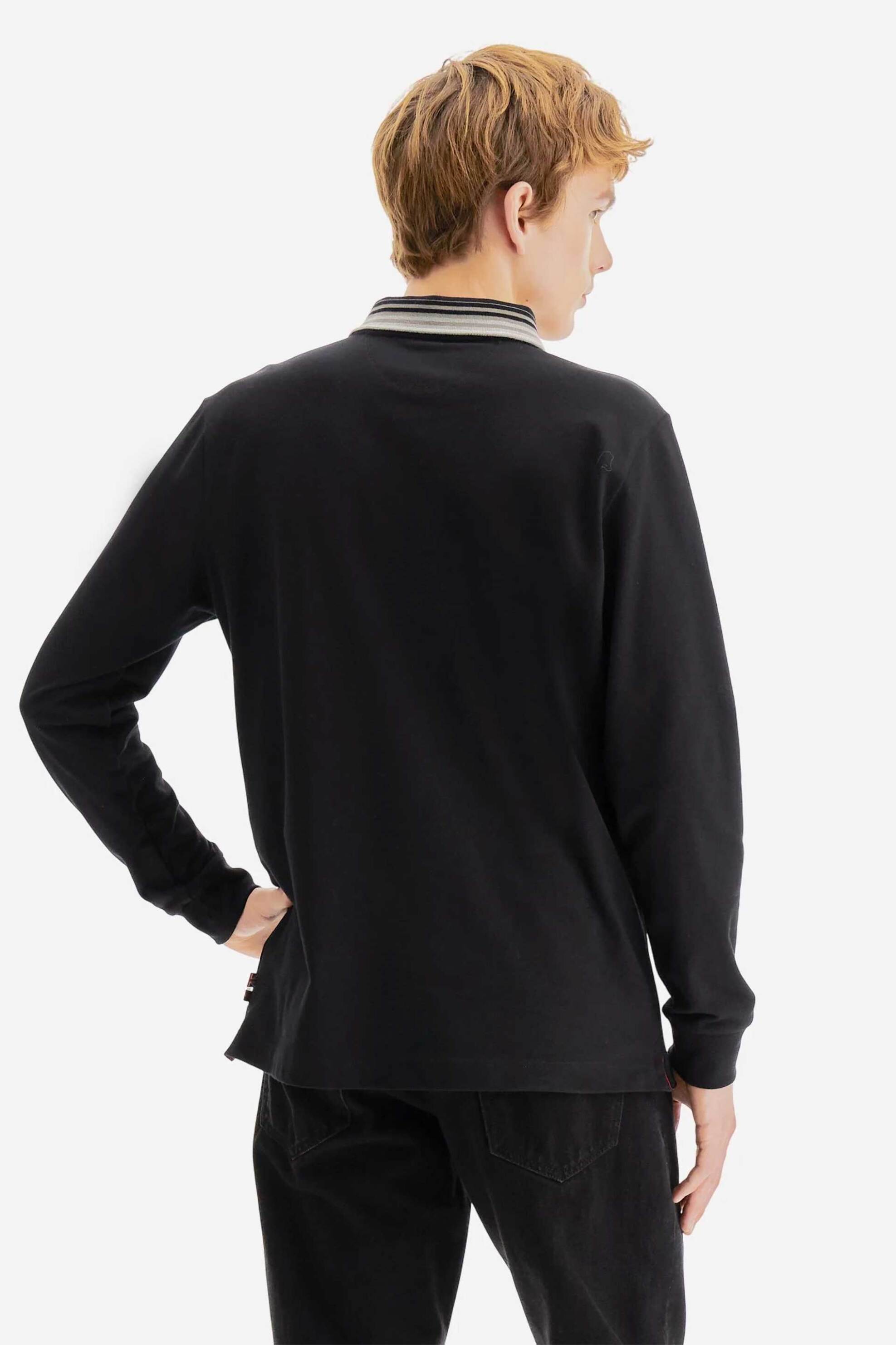 La Martina ανδρική μπλούζα πόλο με κέντημα Regular Fit "Baldomero" - MBPG31-PK001 Μαύρο φωτογραφία