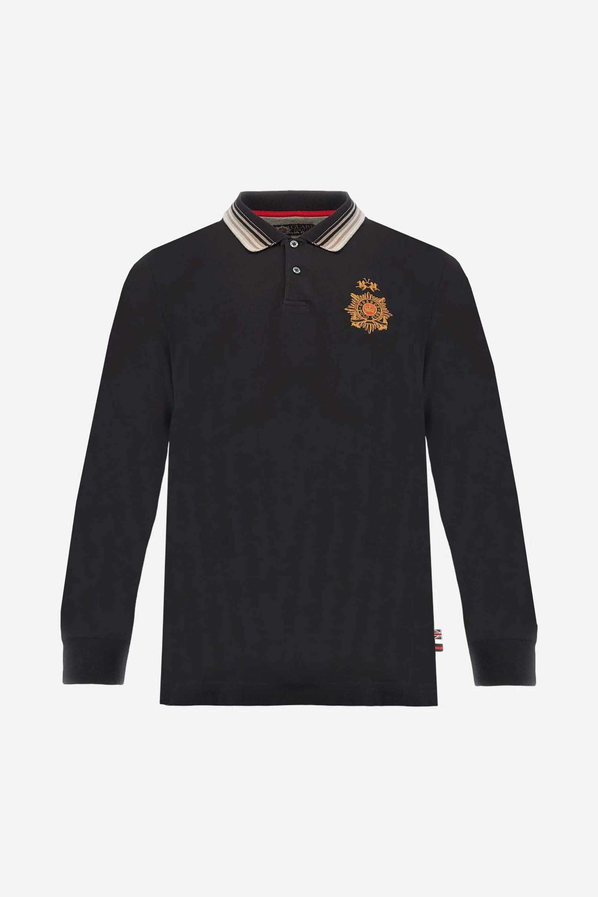 La Martina ανδρική μπλούζα πόλο με κέντημα Regular Fit "Baldomero" - MBPG31-PK001 Μαύρο φωτογραφία