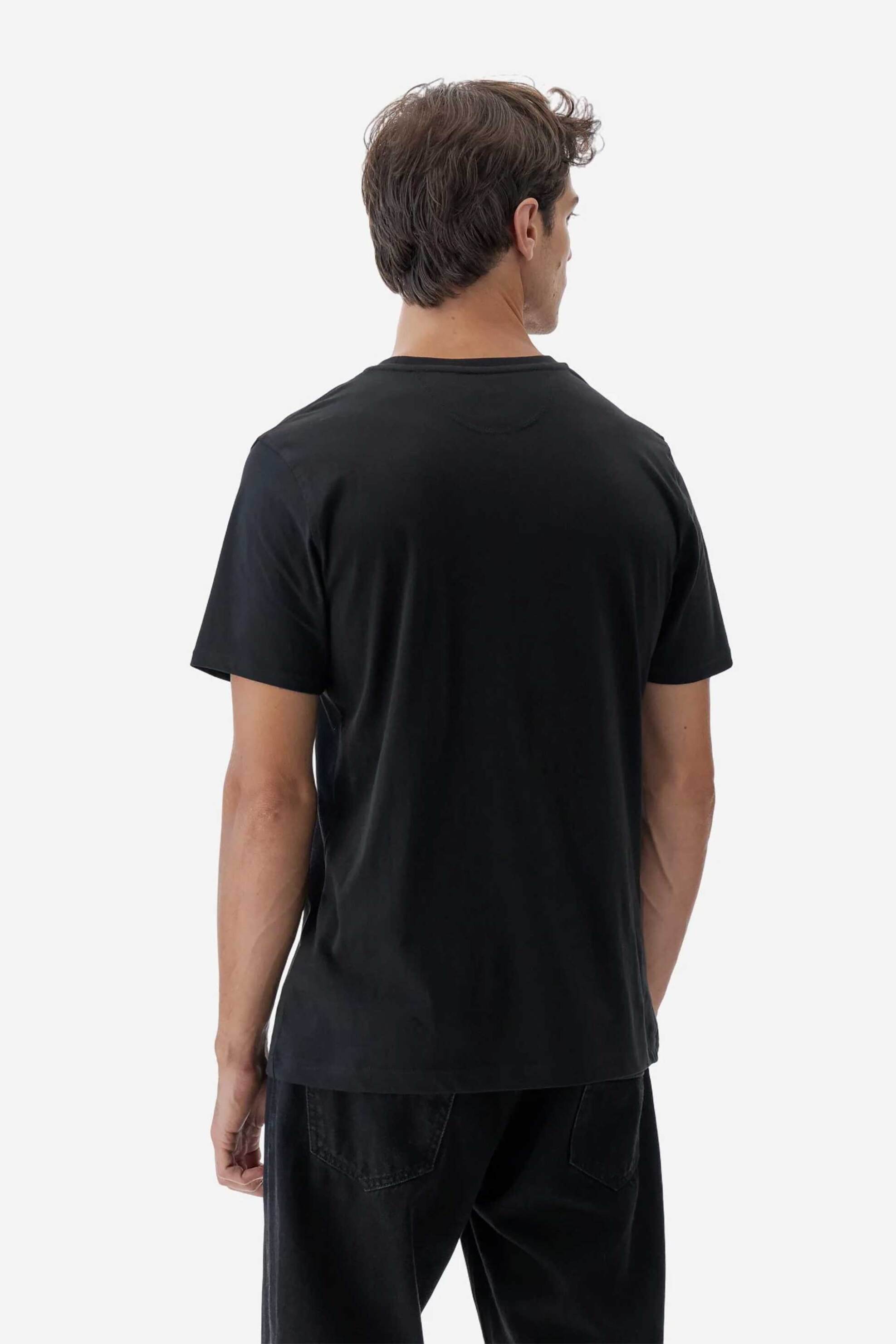 La Martina ανδρικό T-shirt με logo print Regular Fit "Brigham" - MBR322-JS206 Μαύρο φωτογραφία