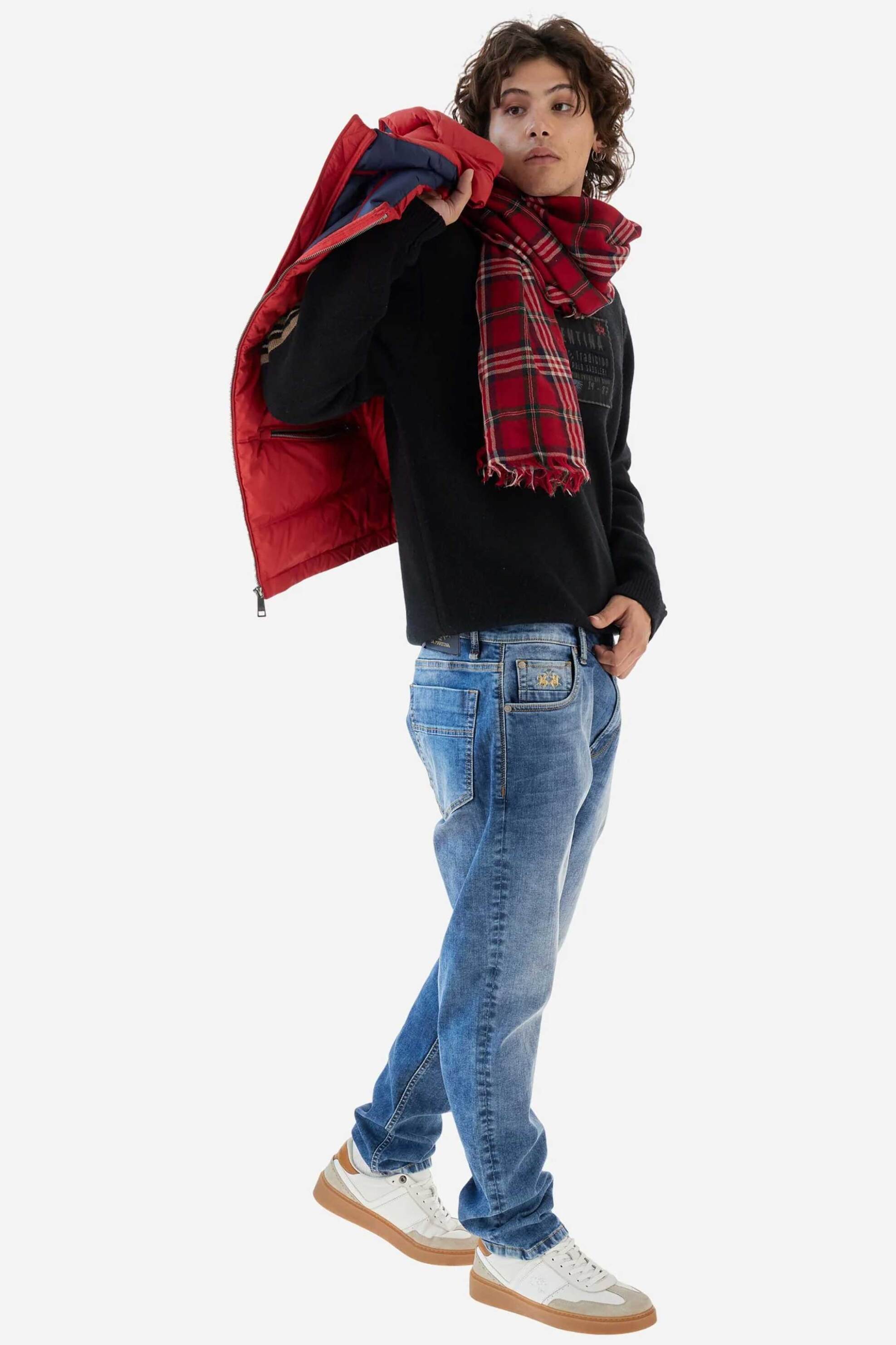 LA MARTINA La Martina ανδρικό τζιν παντελόνι πεντάτσεπο Straight Fit - MBT016-DM105 Denim Blue